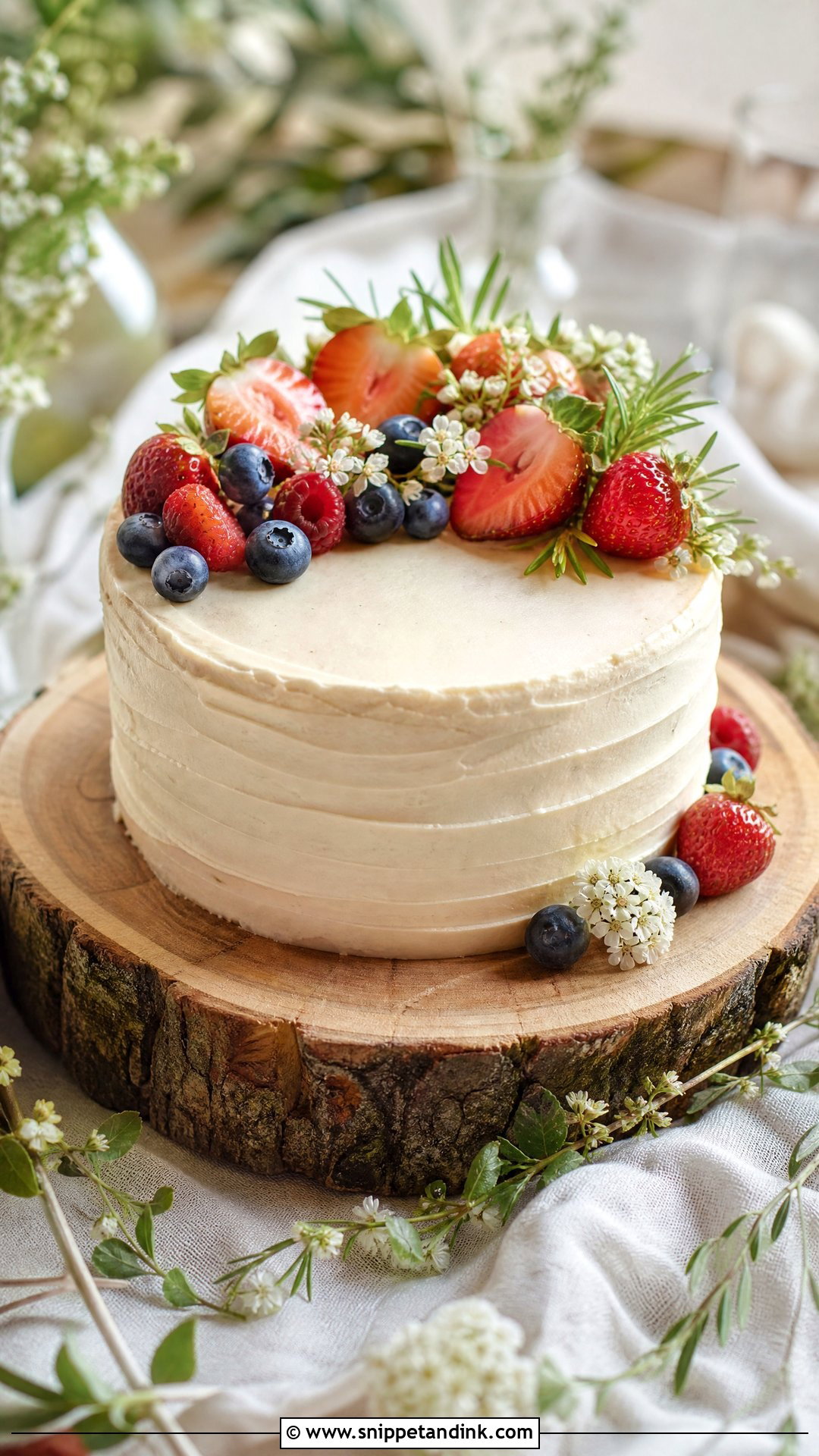 One Tier Rustic Wedding Cake - Snippet and Ink - 25 One Tier Wedding Cake Ideas