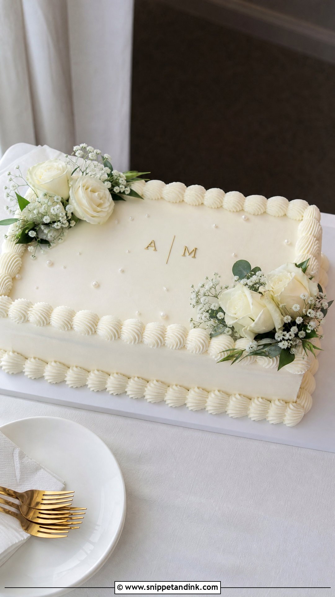One Tier Sheet Wedding Cake - Snippet and Ink - 25 One Tier Wedding Cake Ideas