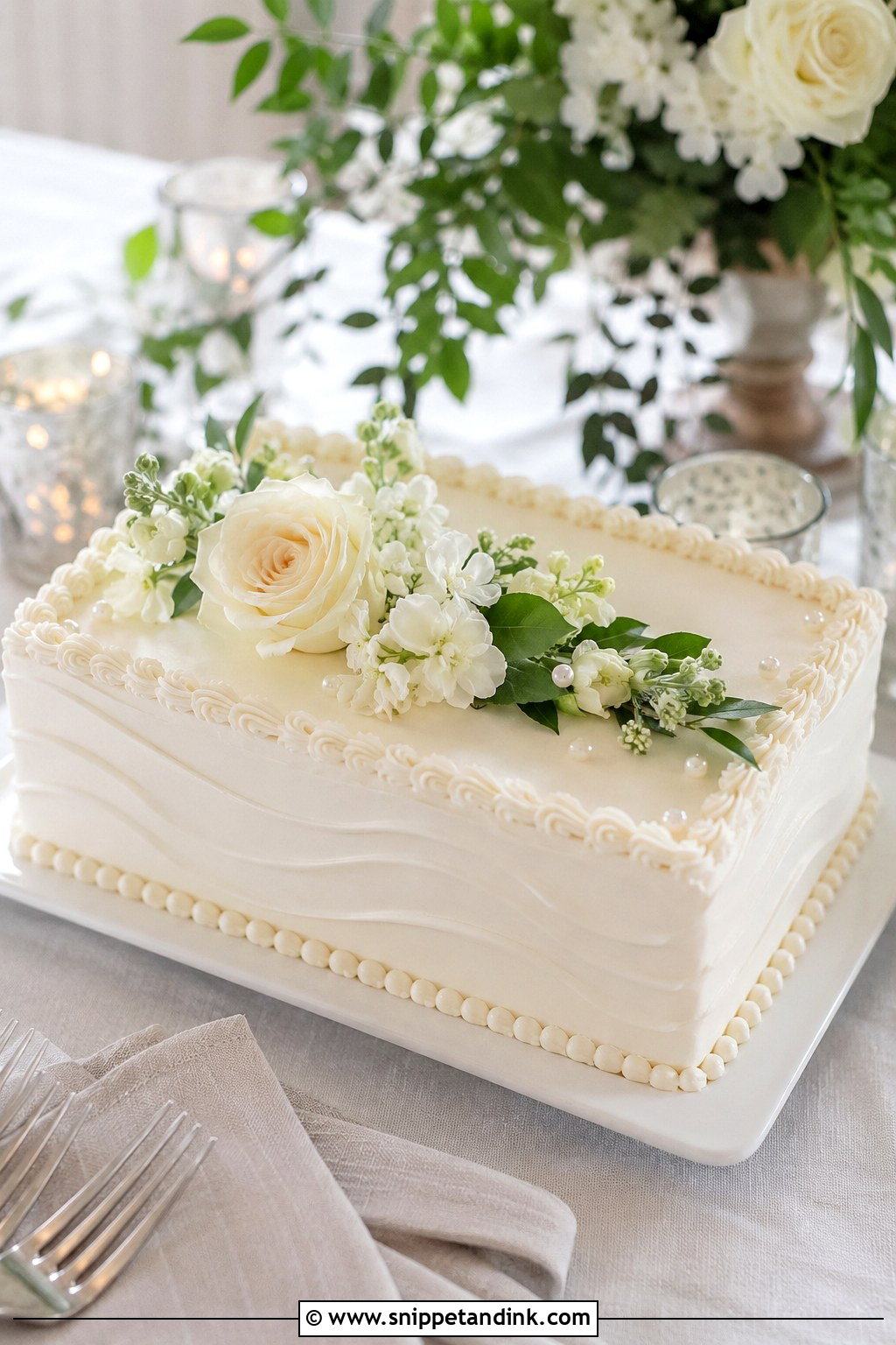 One Tier Sheet Wedding Cake - Snippet and Ink - 20 1 Tier Wedding Cake Designs