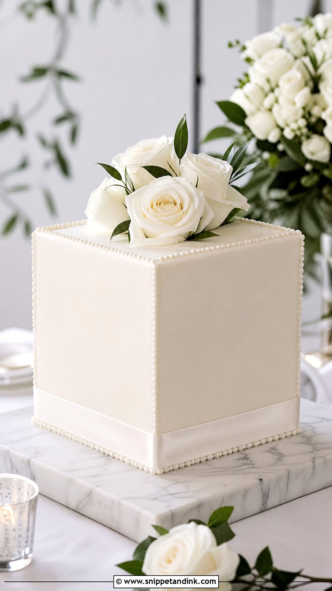 One Tier Square Wedding Cake - Snippet and Ink - 25 One Tier Wedding Cake Ideas