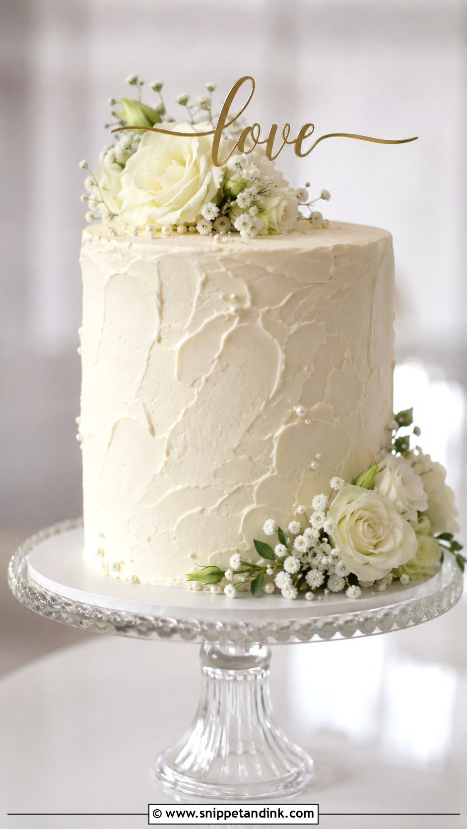 One Tier Wedding Cake - Snippet and Ink - 20 Homemade Wedding Cake Ideas