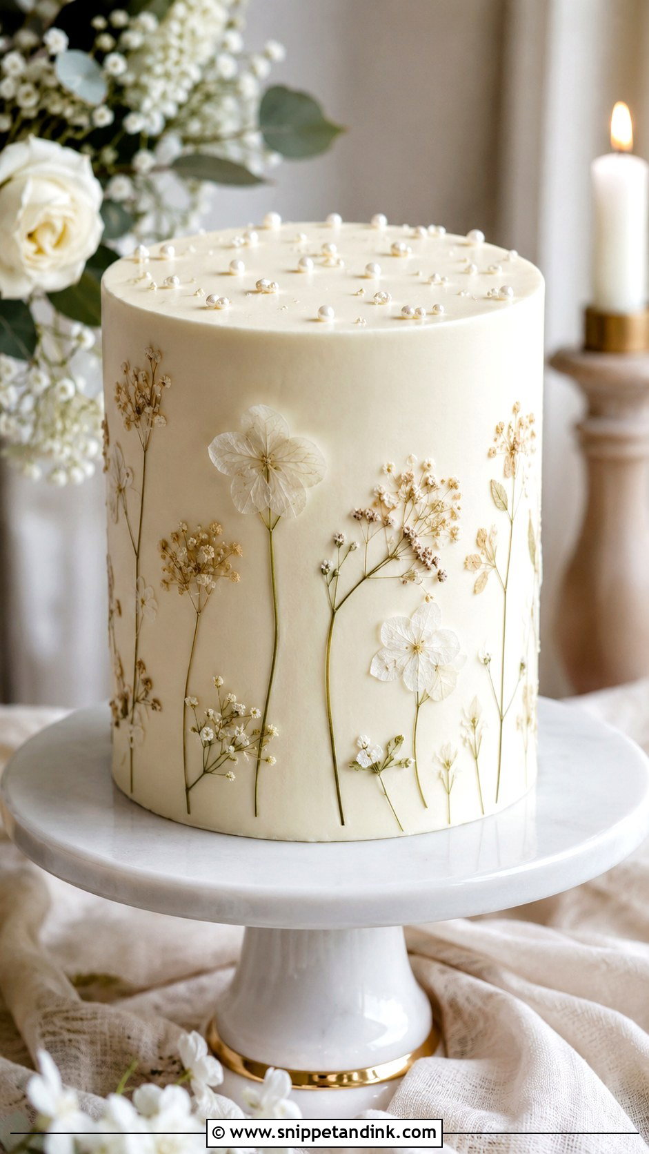 One Tier Wedding Cake - Snippet and Ink - 20 Simple Deco Cake Ideas for Wedding