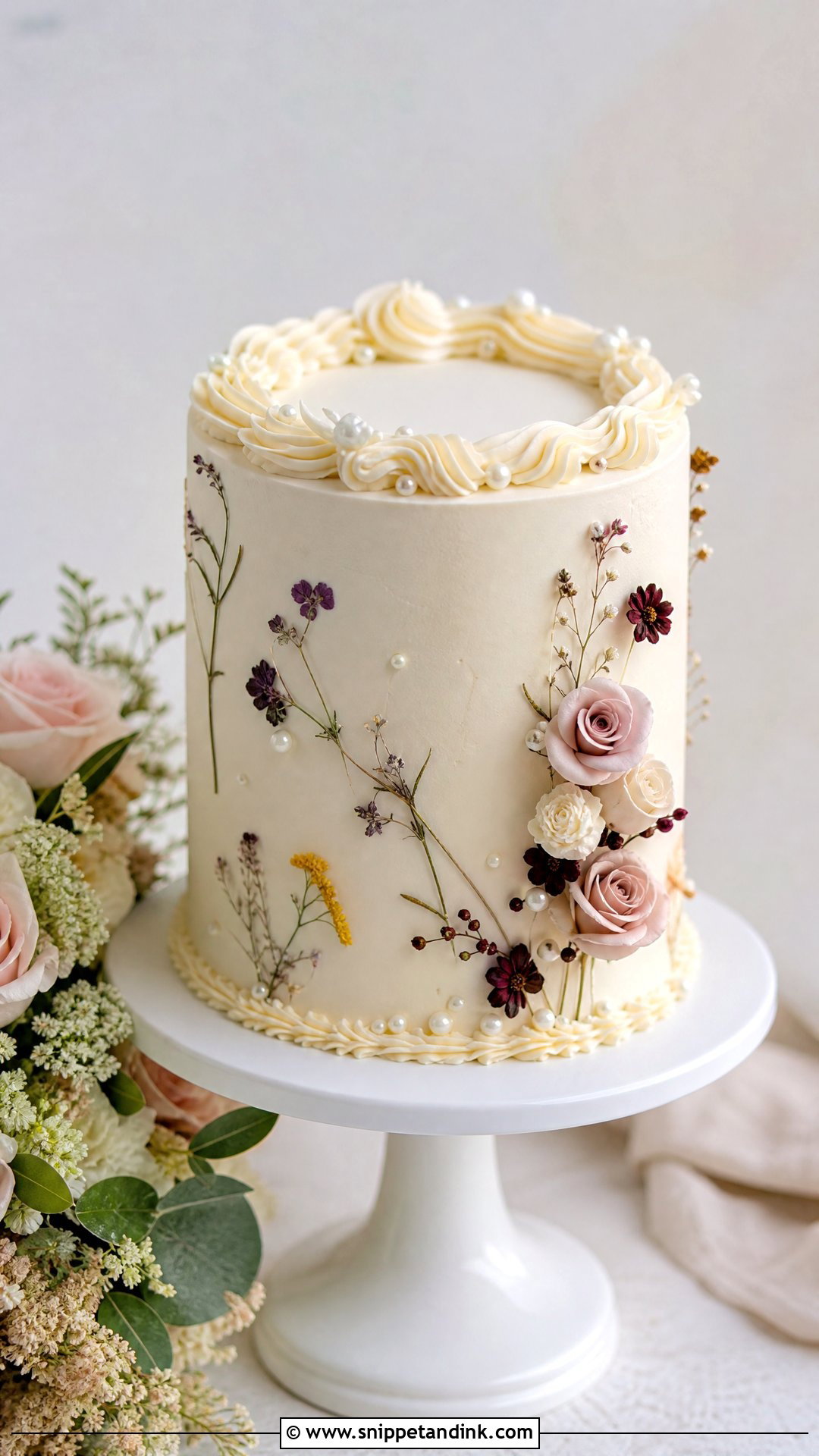 One Tier Wedding Cake - Snippet and Ink - 35 Wedding Cakes