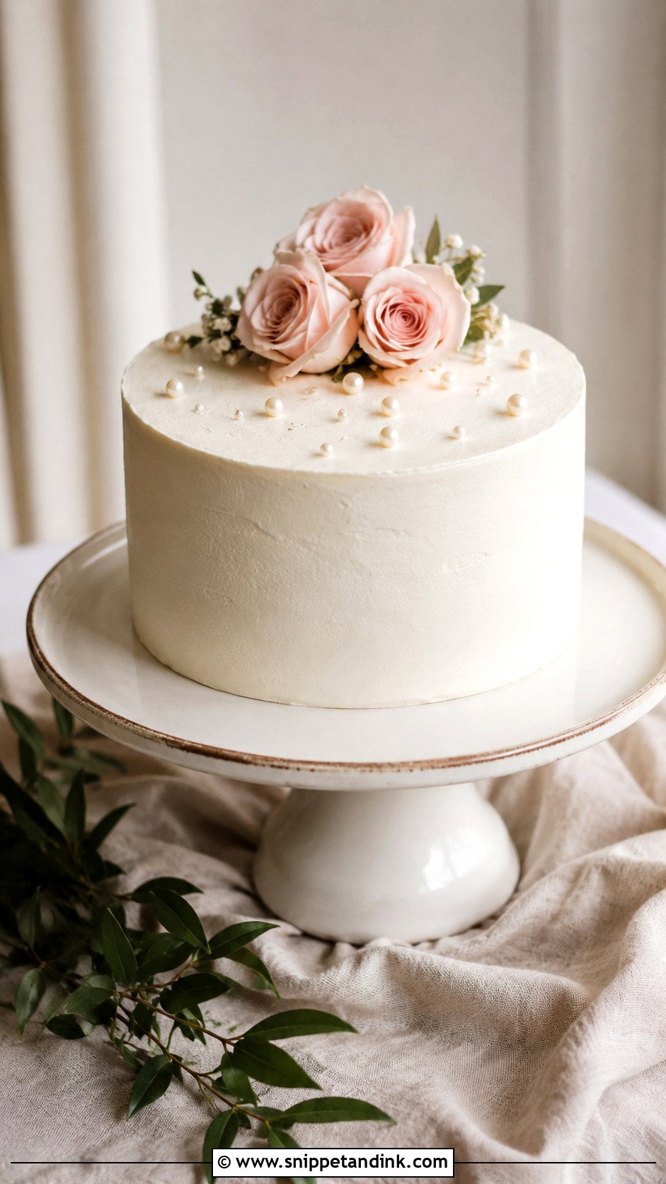 One Tier Wedding Cake For 20 Guests - Snippet and Ink - 25 Wedding Cake Size Guide