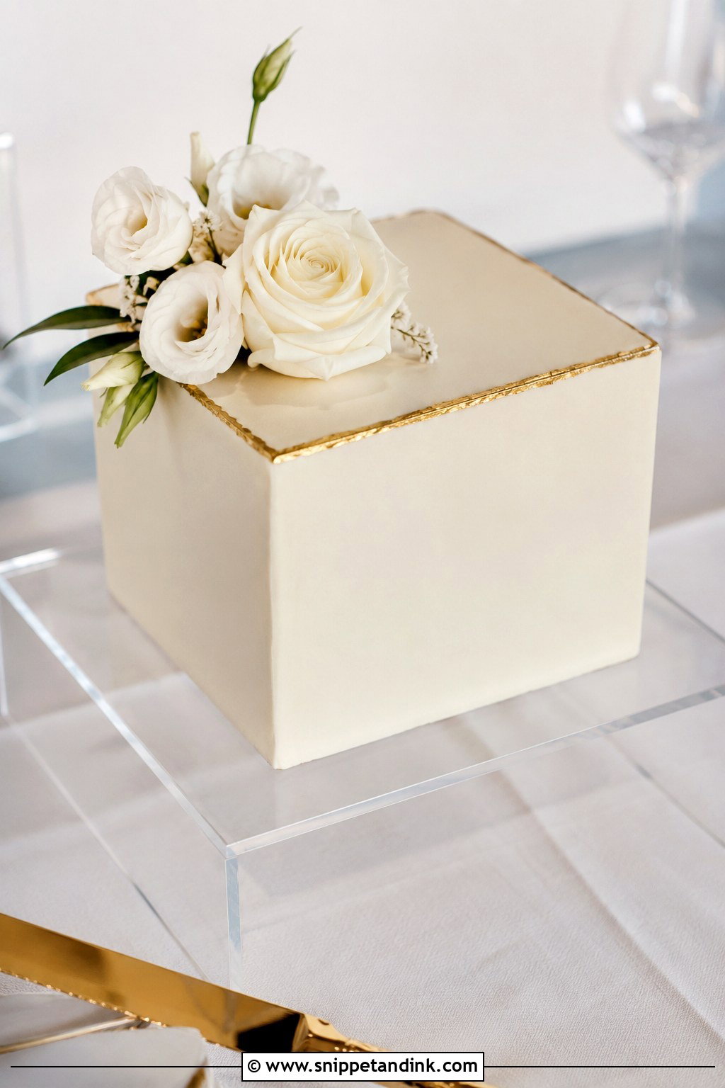 One Tier Wedding Cake With Square Shape - Snippet and Ink - 20 1 Tier Cake Design Ideas for Wedding