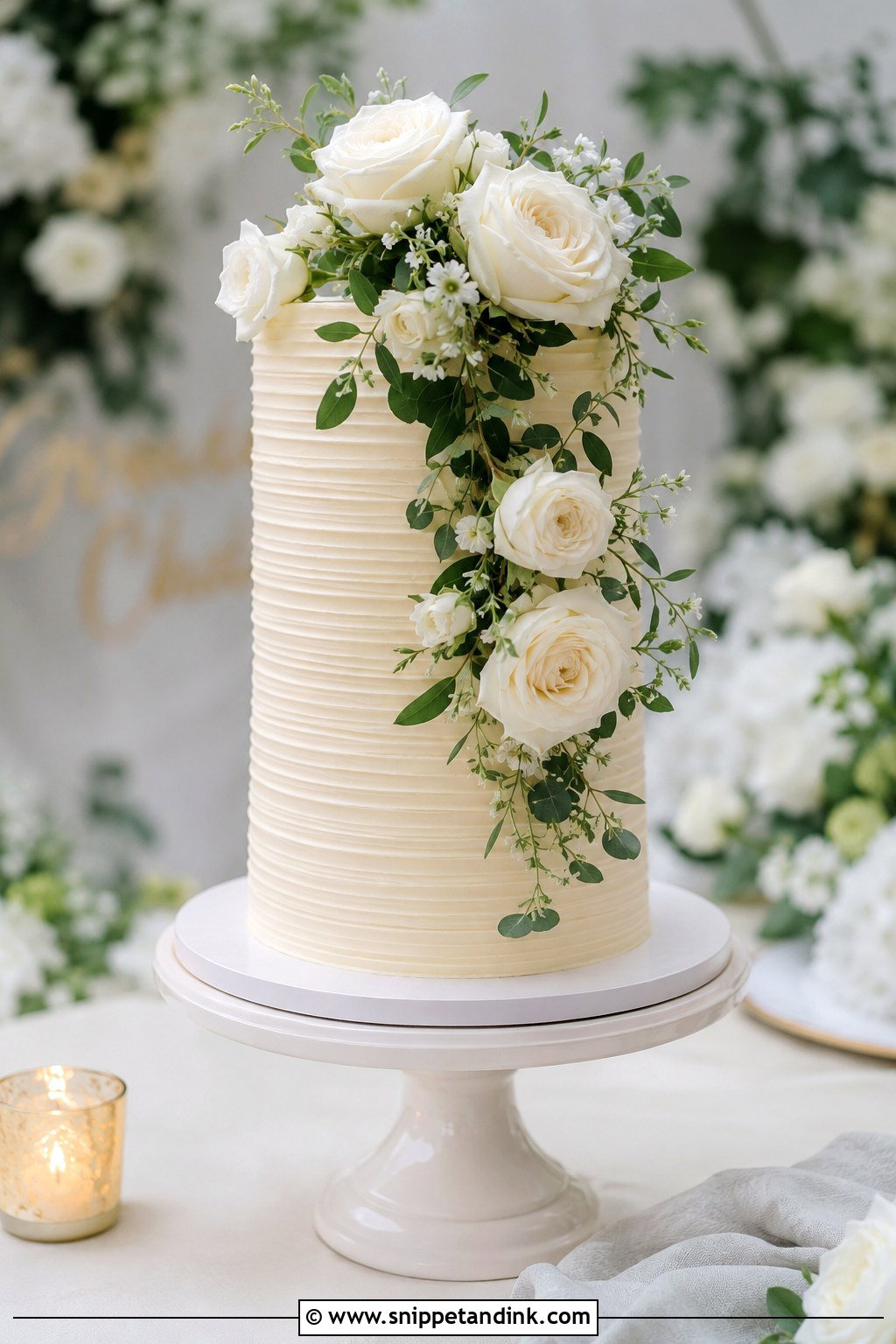 One Tier Wedding Cake With Tall Round Shape - Snippet and Ink - 20 1 Tier Cake Design Ideas for Wedding