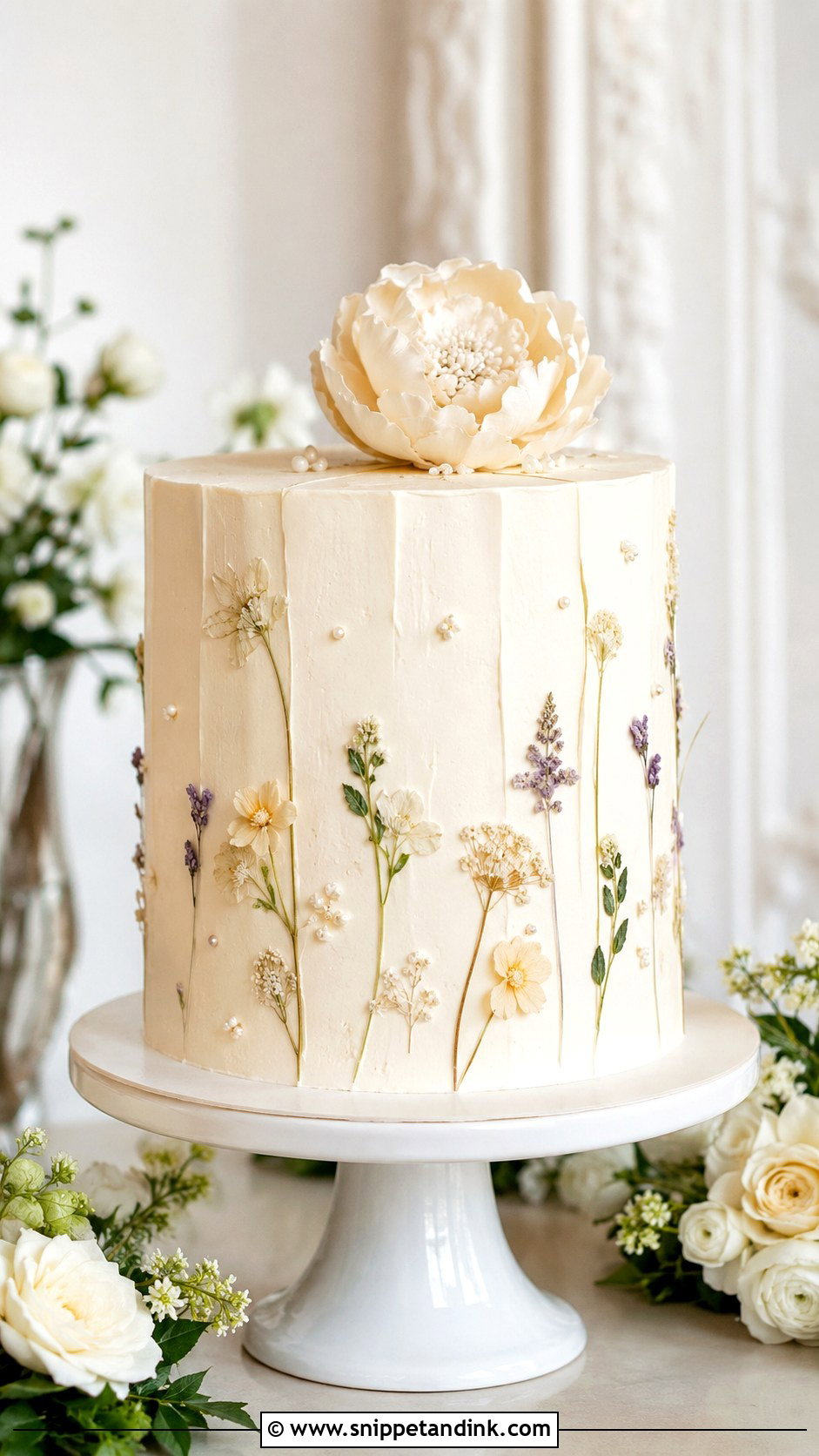 One Tier Wedding Cake - Snippet and Ink - 20 Display Cake Ideas for Wedding