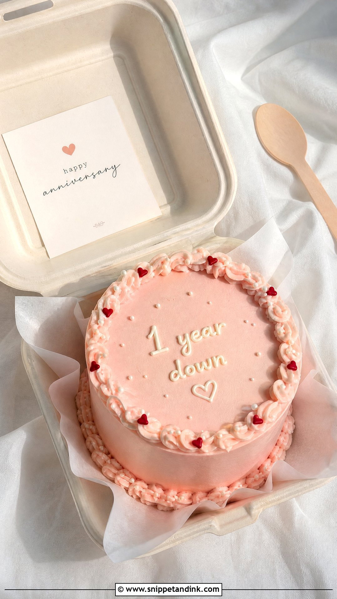 One Year Anniversary Bento Cake - Snippet and Ink - 30 One Year Anniversary Cake Ideas