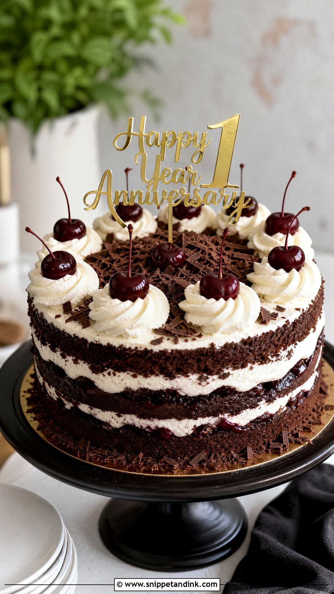 One Year Anniversary Black Forest Cake - Snippet and Ink - 30 One Year Anniversary Cake Ideas