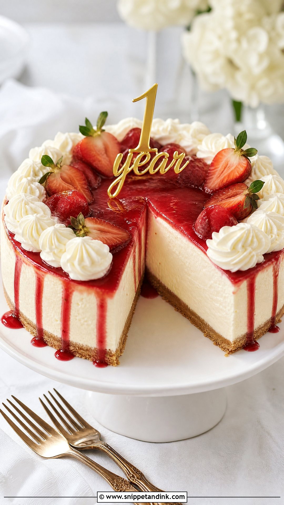 One Year Anniversary Cheesecake - Snippet and Ink - 30 One Year Anniversary Cake Ideas