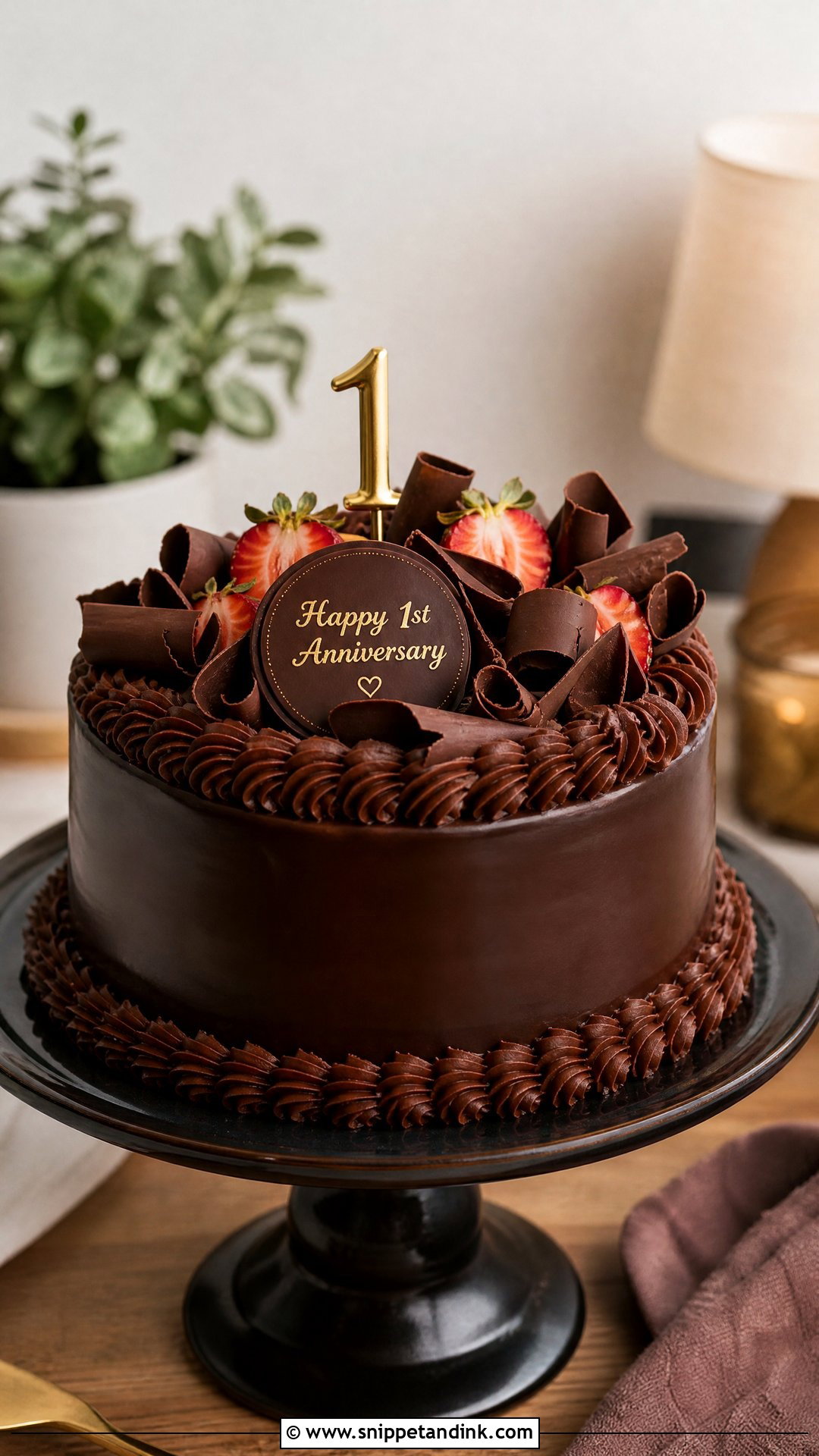 One Year Anniversary Chocolate Cake - Snippet and Ink - 30 One Year Anniversary Cake Ideas