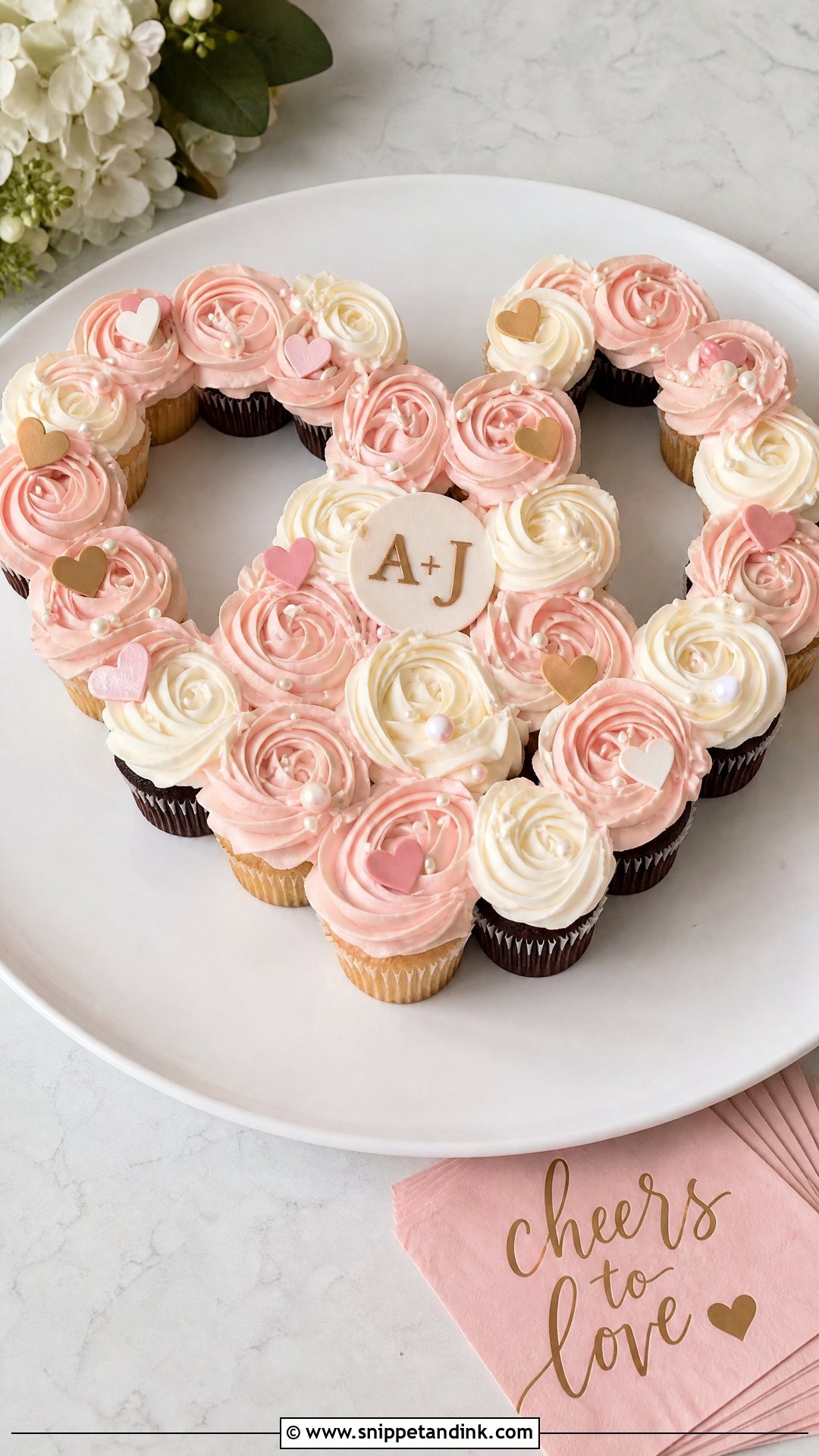 One Year Anniversary Cupcake Cake - Snippet and Ink - 30 One Year Anniversary Cake Ideas
