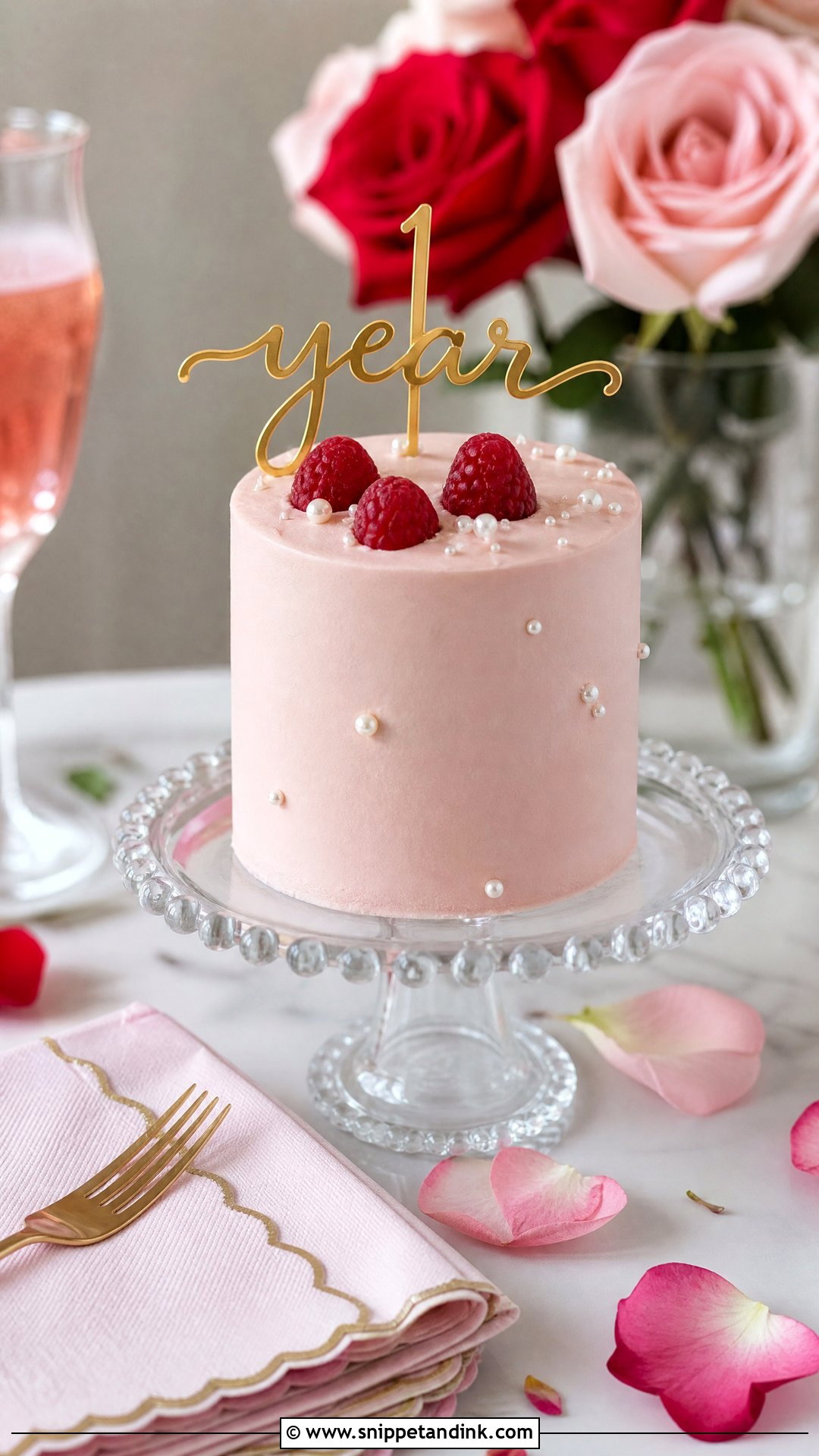 One Year Anniversary Mini Cake - Snippet and Ink - 30 One Year Anniversary Cake Ideas