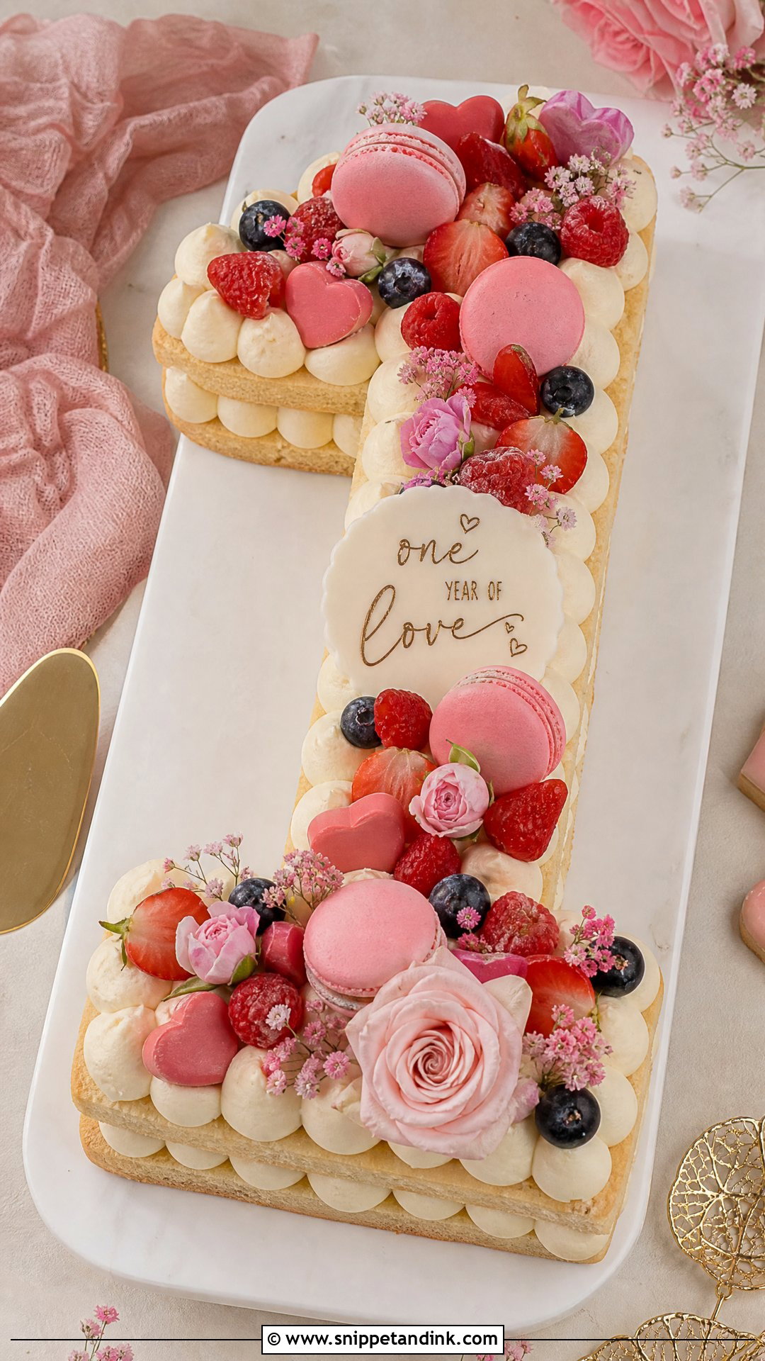 One Year Anniversary Number Cake - Snippet and Ink - 30 One Year Anniversary Cake Ideas