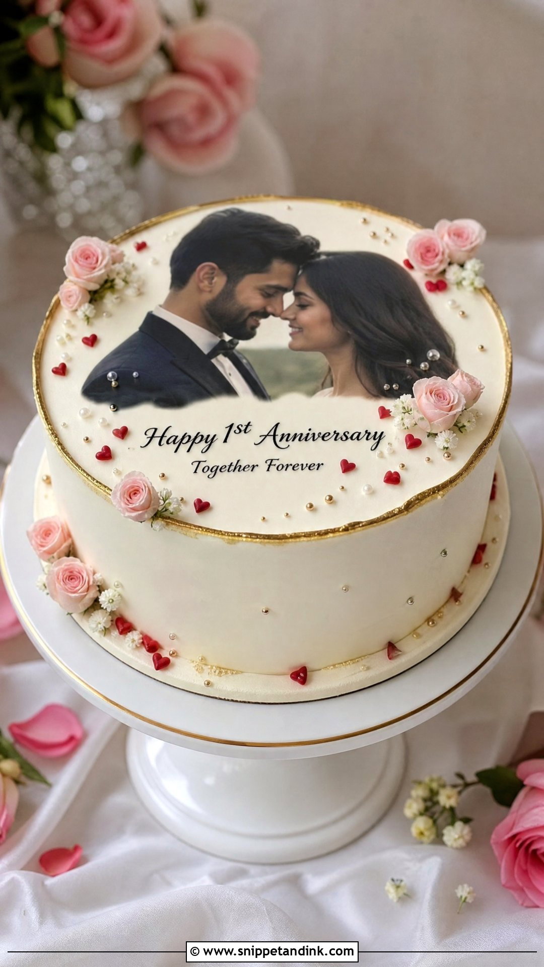 One Year Anniversary Photo Cake - Snippet and Ink - 30 One Year Anniversary Cake Ideas