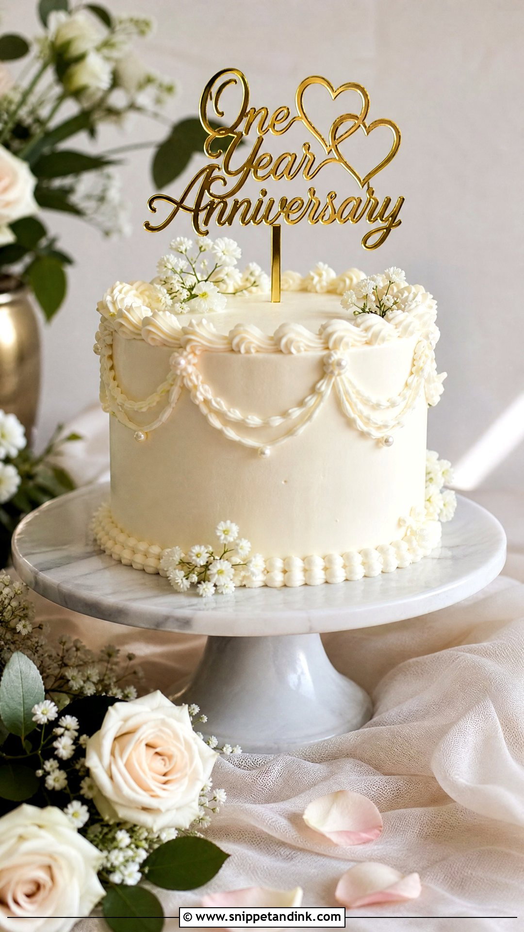 One Year Anniversary Wedding Cake Replica - Snippet and Ink - 30 One Year Anniversary Cake Ideas