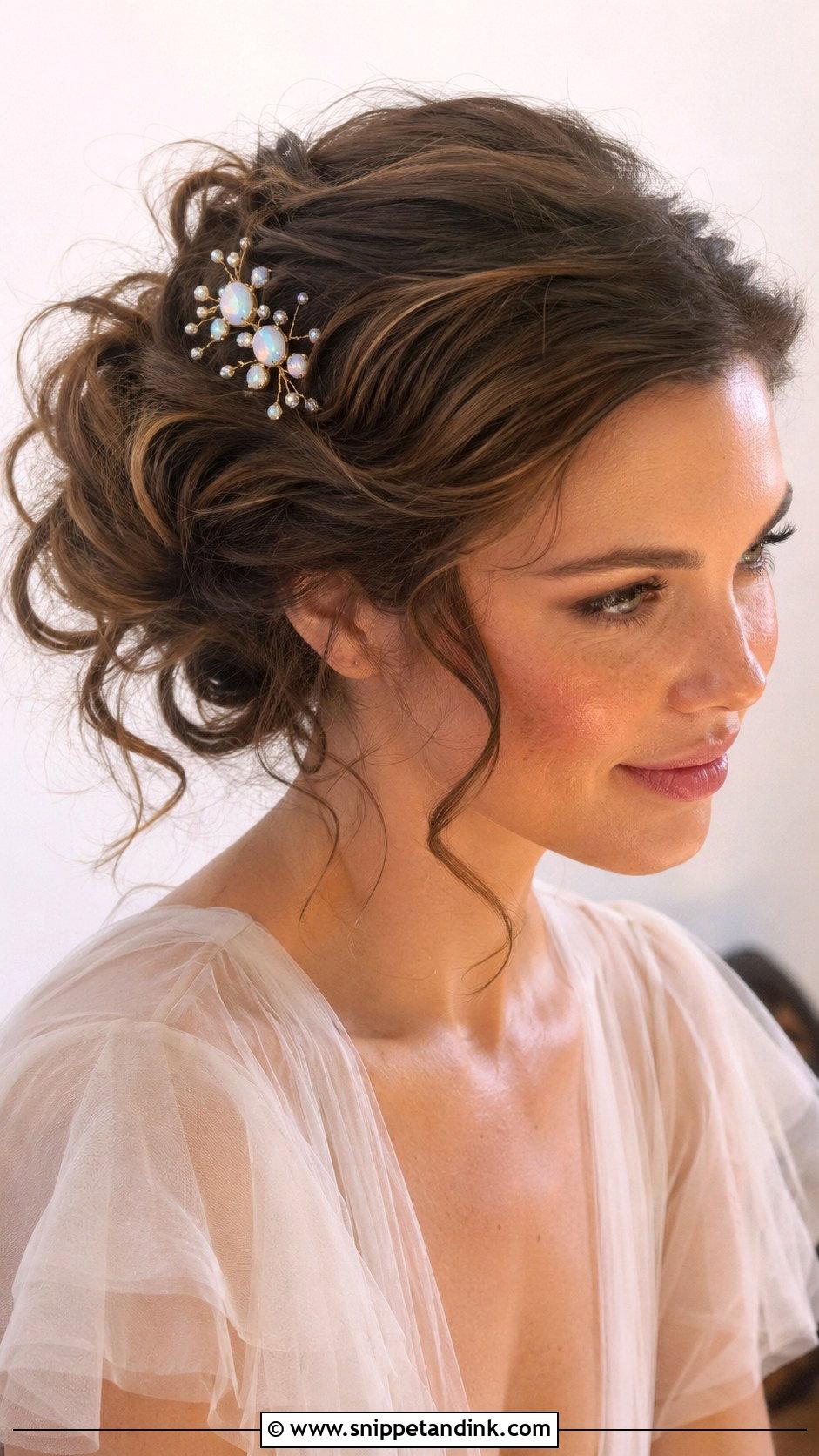 Opal Crystal Hair Comb for Romantic Looks - Snippet and Ink - 20 Wedding Hair Comb Ideas