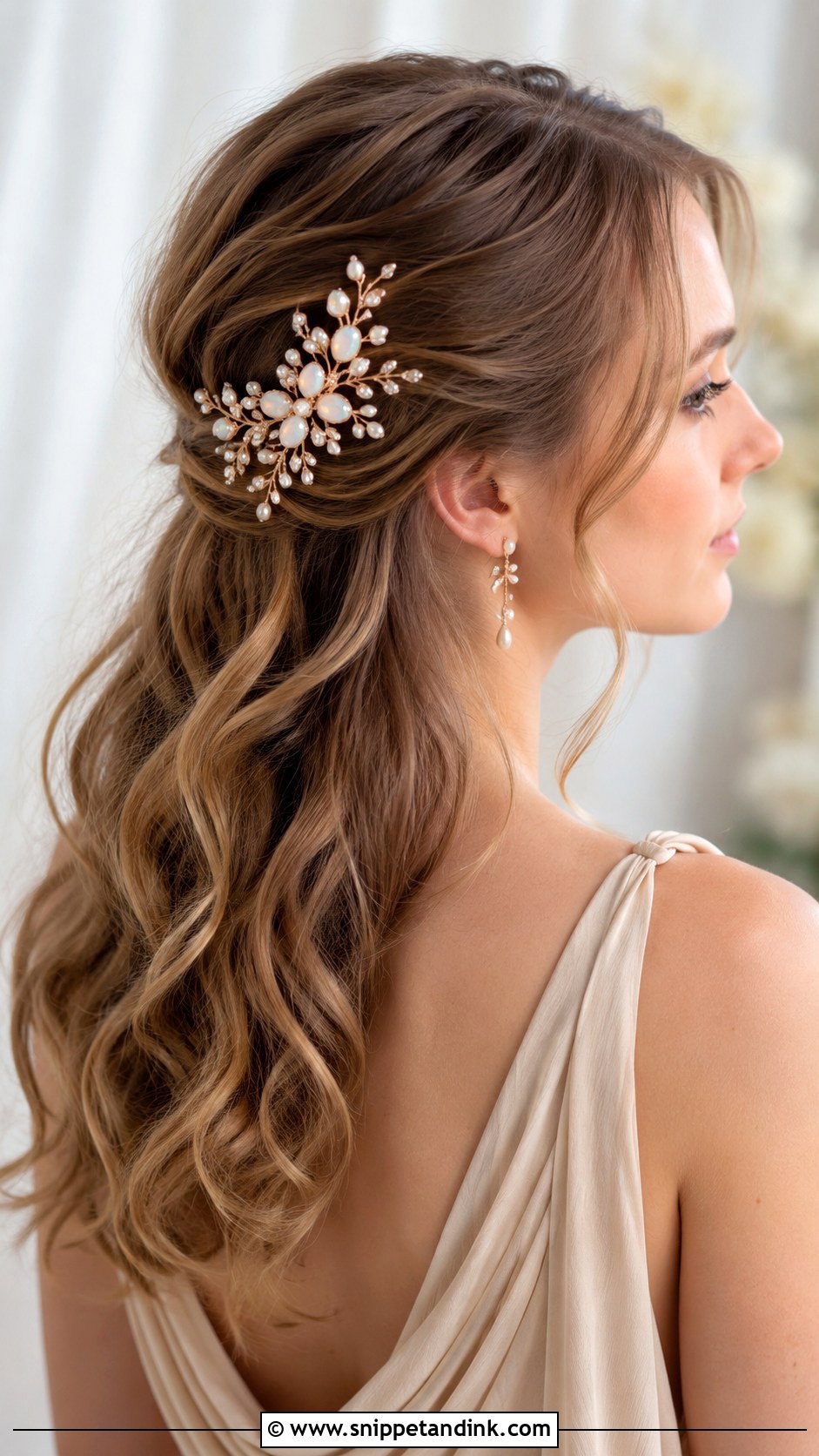 Opal and Pearl Clip - Snippet and Ink - 20 Bridal Hair Clip Ideas