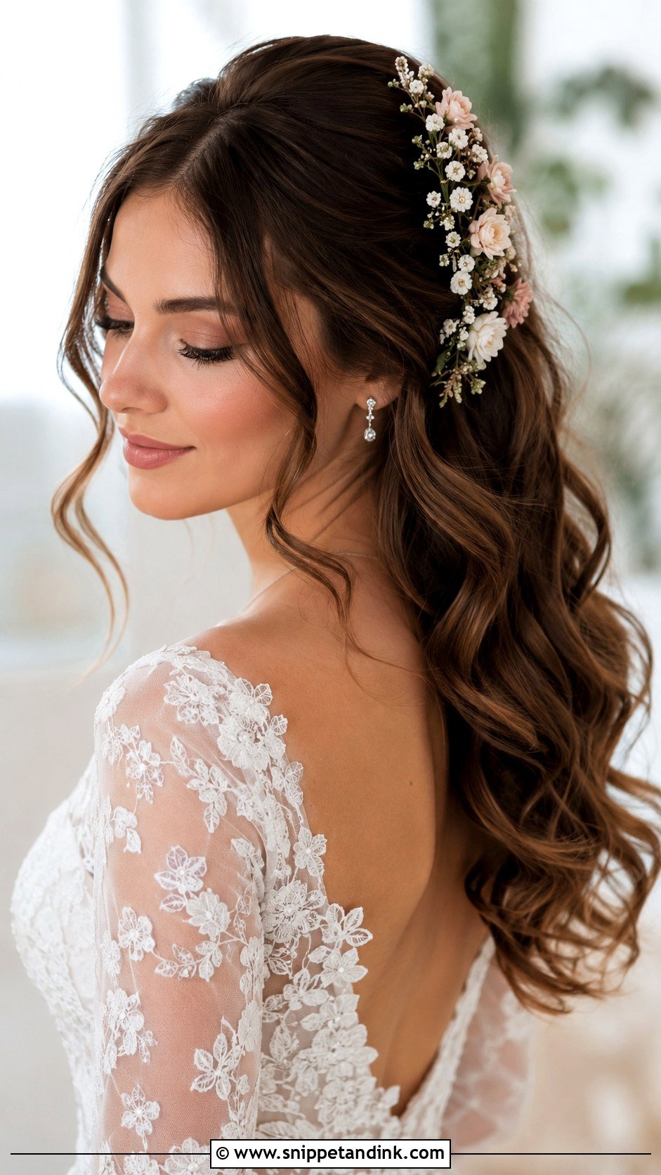 Open Bridal Flower Hair - Snippet and Ink - 15 Open Bride Hairstyles
