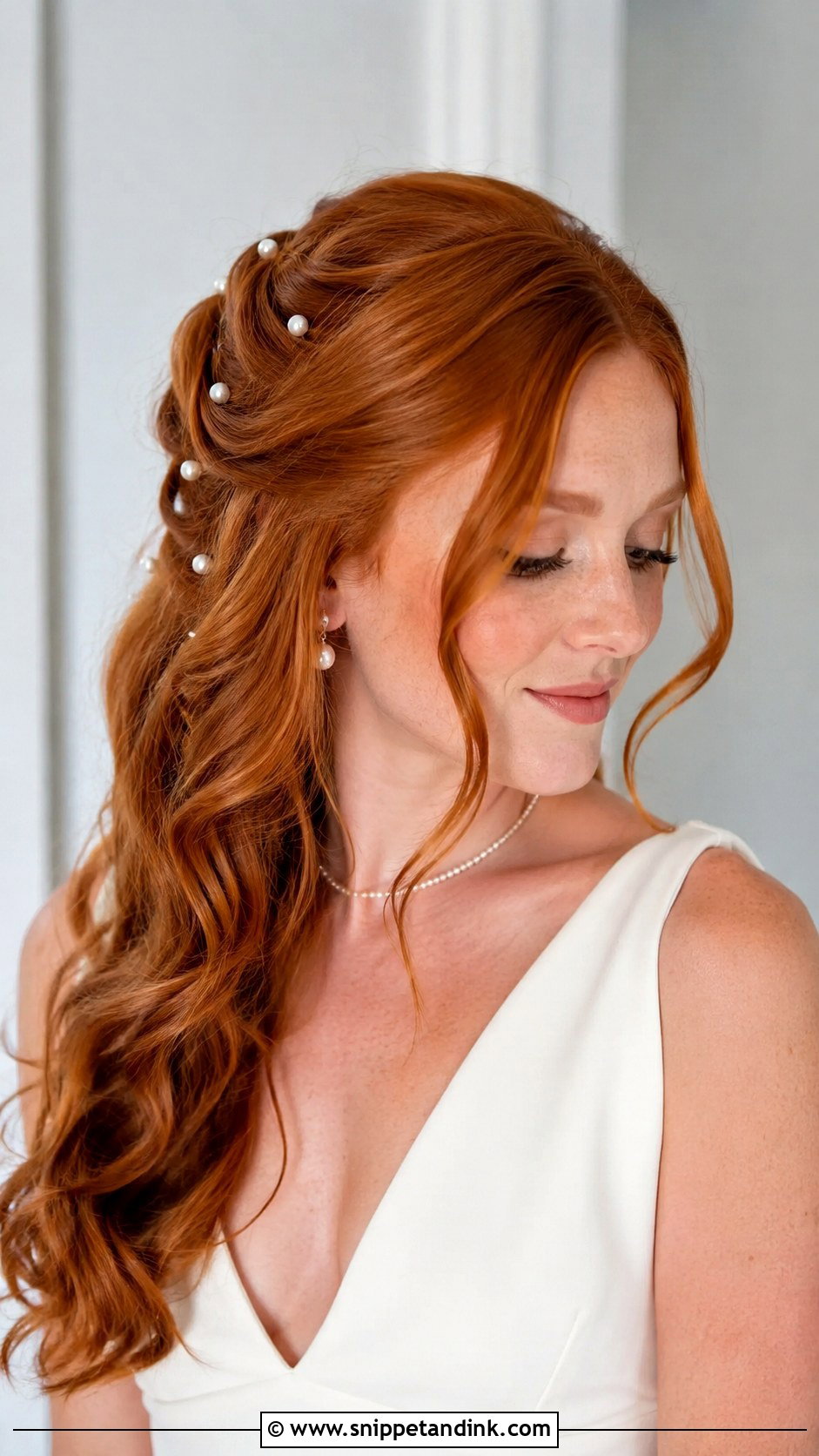 Open Bridal Pearl Pin Hair - Snippet and Ink - 15 Open Bride Hairstyles