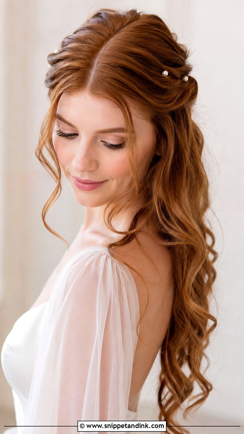 Open Bridal Side Swept Curls - Snippet and Ink - 15 Open Bride Hairstyles