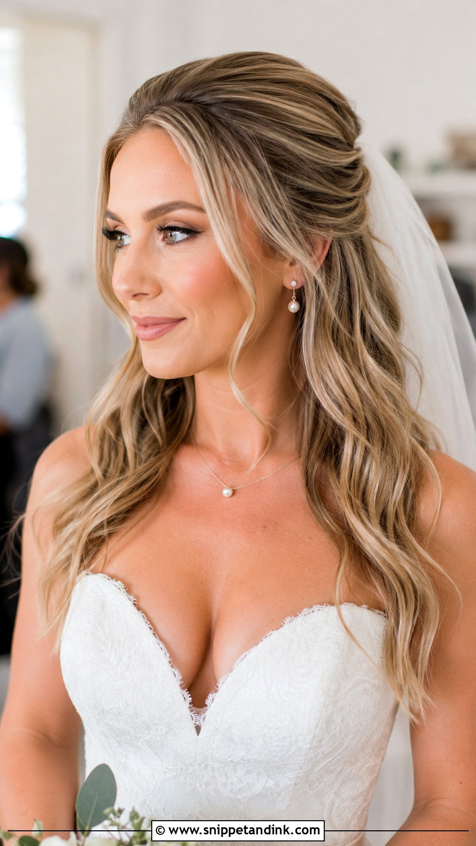 Open Bridal Sleek Straight Hair - Snippet and Ink - 15 Open Bride Hairstyles
