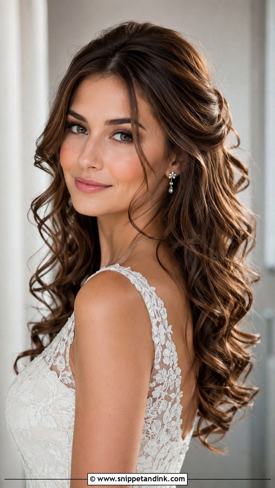 Open Bridal Twisted Half Up Hair - Snippet and Ink - 15 Open Bride Hairstyles