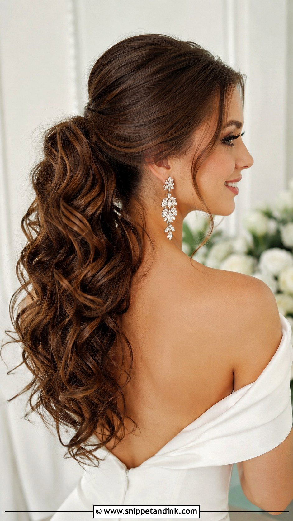 Open Curls Ponytail for Wedding - Snippet and Ink - 25 Open Curls Hairstyles for Wedding