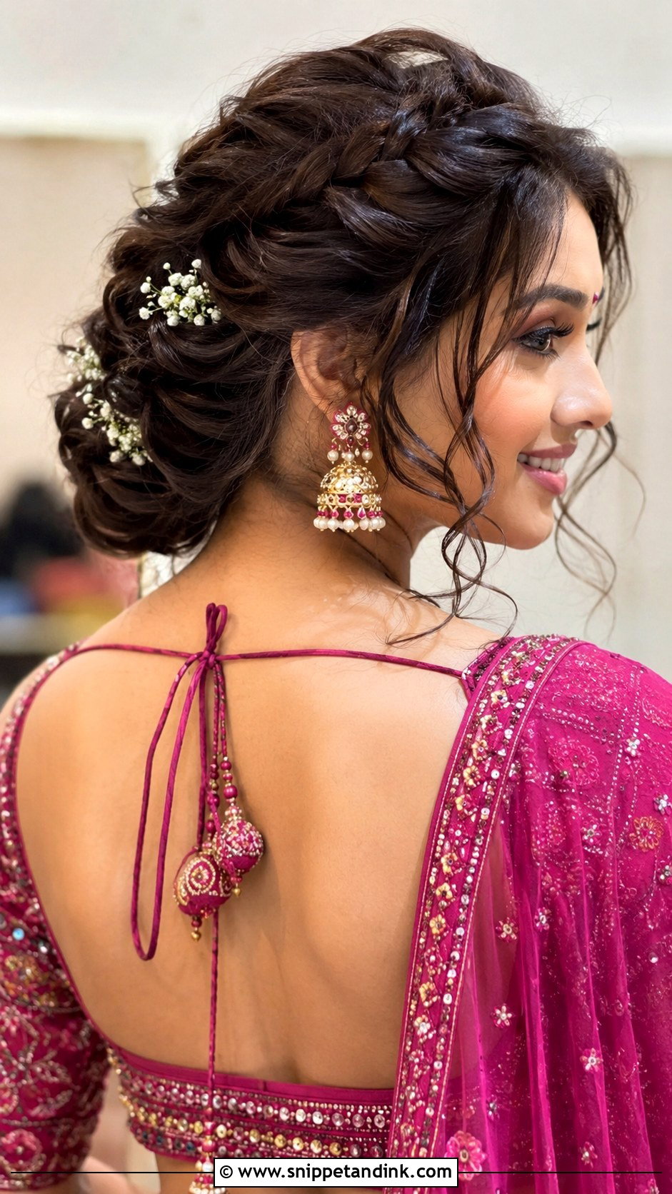 Open Curls With Floral Tiara - Snippet and Ink - 25 Telugu Bride Hairstyles