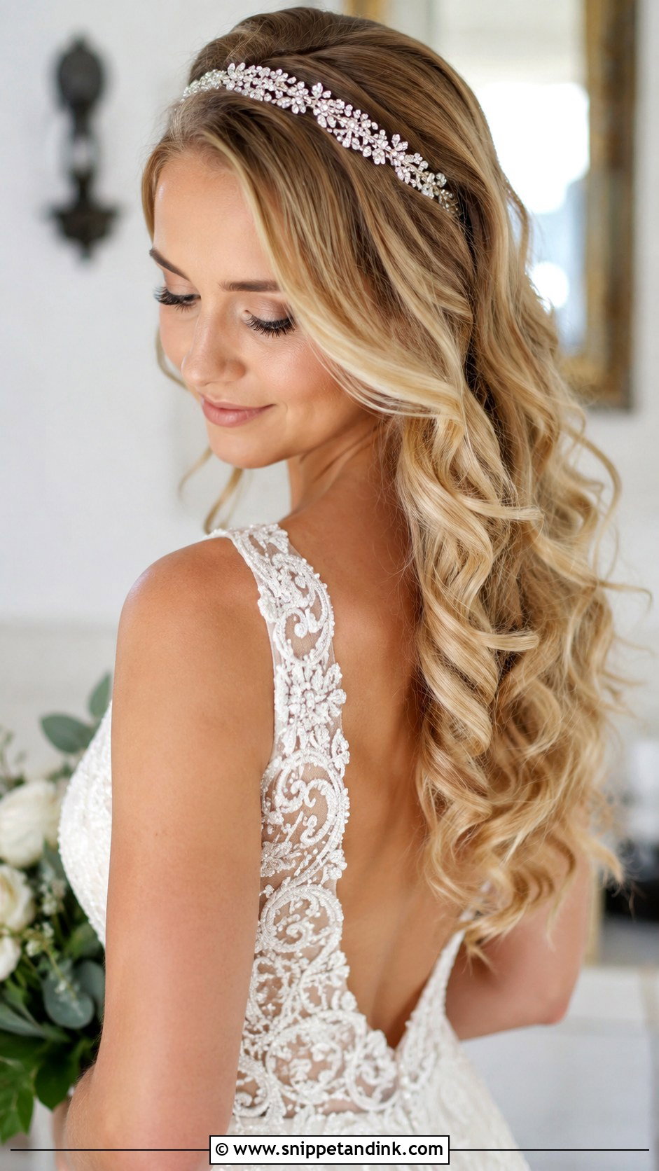Open Curls With Headband - Snippet and Ink - 25 Open Curls Hairstyles for Wedding