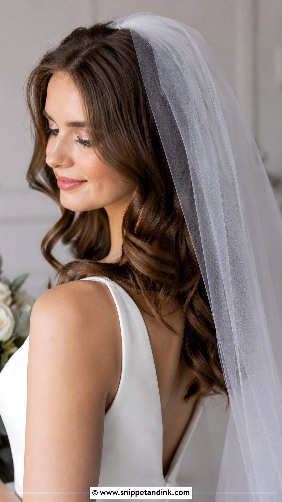 Open Curls With Veil - Snippet and Ink - 25 Open Curls Hairstyles for Wedding