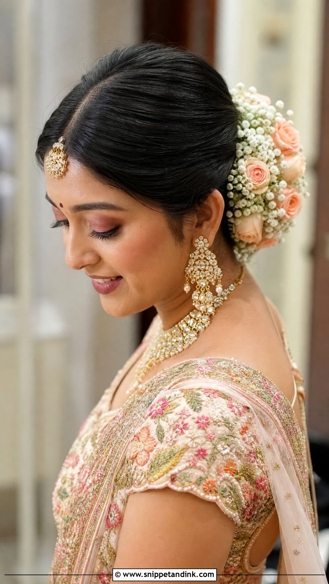 Open Flower Bun For Indian Wedding - Snippet and Ink - 15 Bun for Indian Wedding Ideas