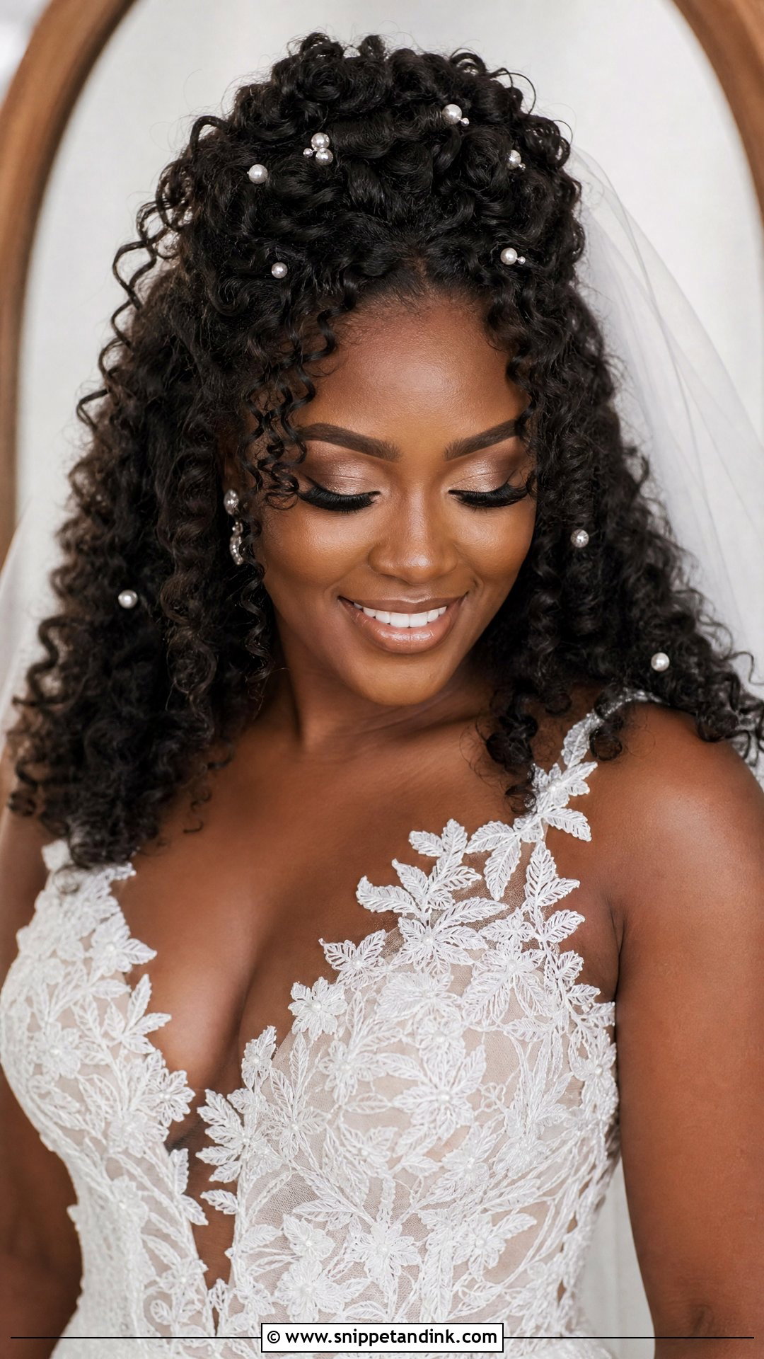 Open Hair Bridal For Curly Hair - Snippet and Ink - 20 Open Hair Bridal Hairstyle Ideas