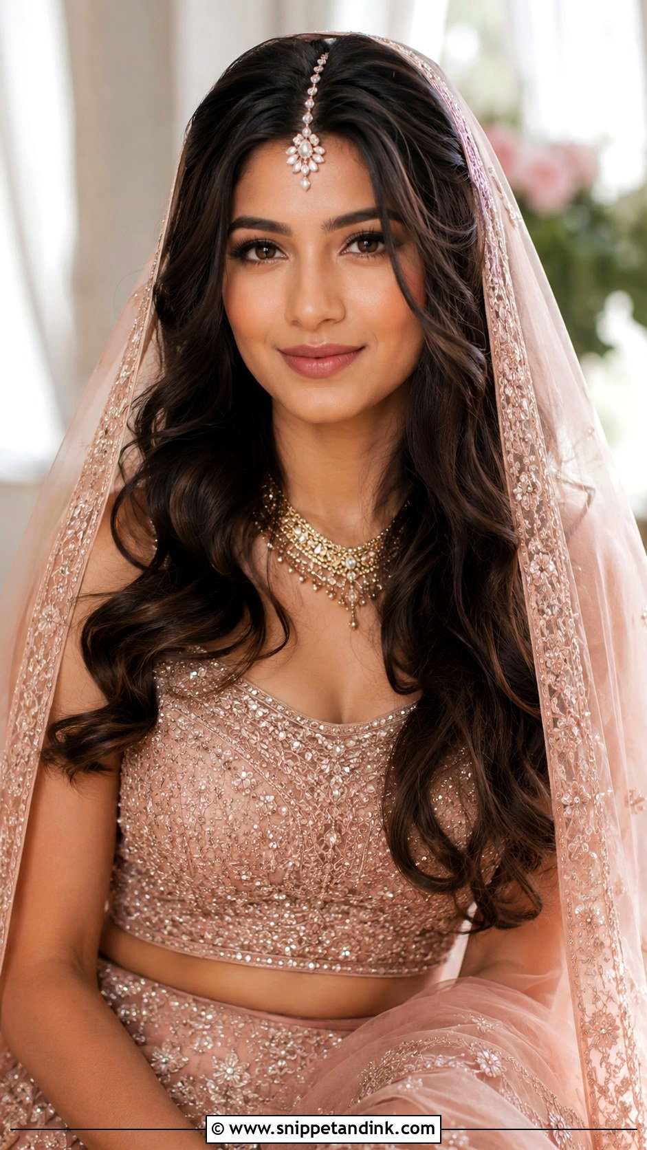 Open Hair Bridal Hairstyle With Dupatta - Snippet and Ink - 20 Indian Bridal Hairstyles with Dupatta