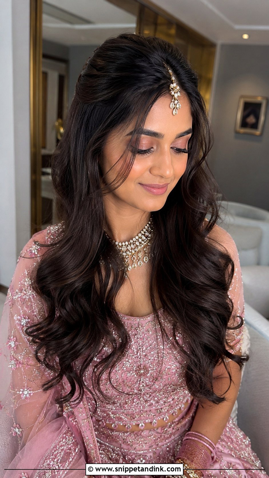 Open Hair Bridal Hairstyle With Soft Curls - Snippet and Ink - 20 Indian Open Hair Bridal Hairstyles