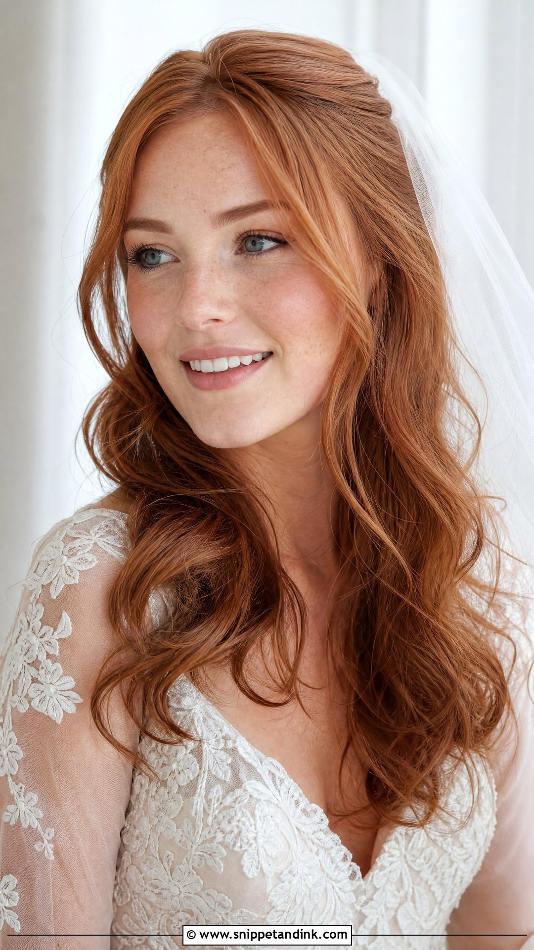 Open Hair Bridal Soft Waves - Snippet and Ink - 20 Open Hair Bridal Hairstyle Ideas