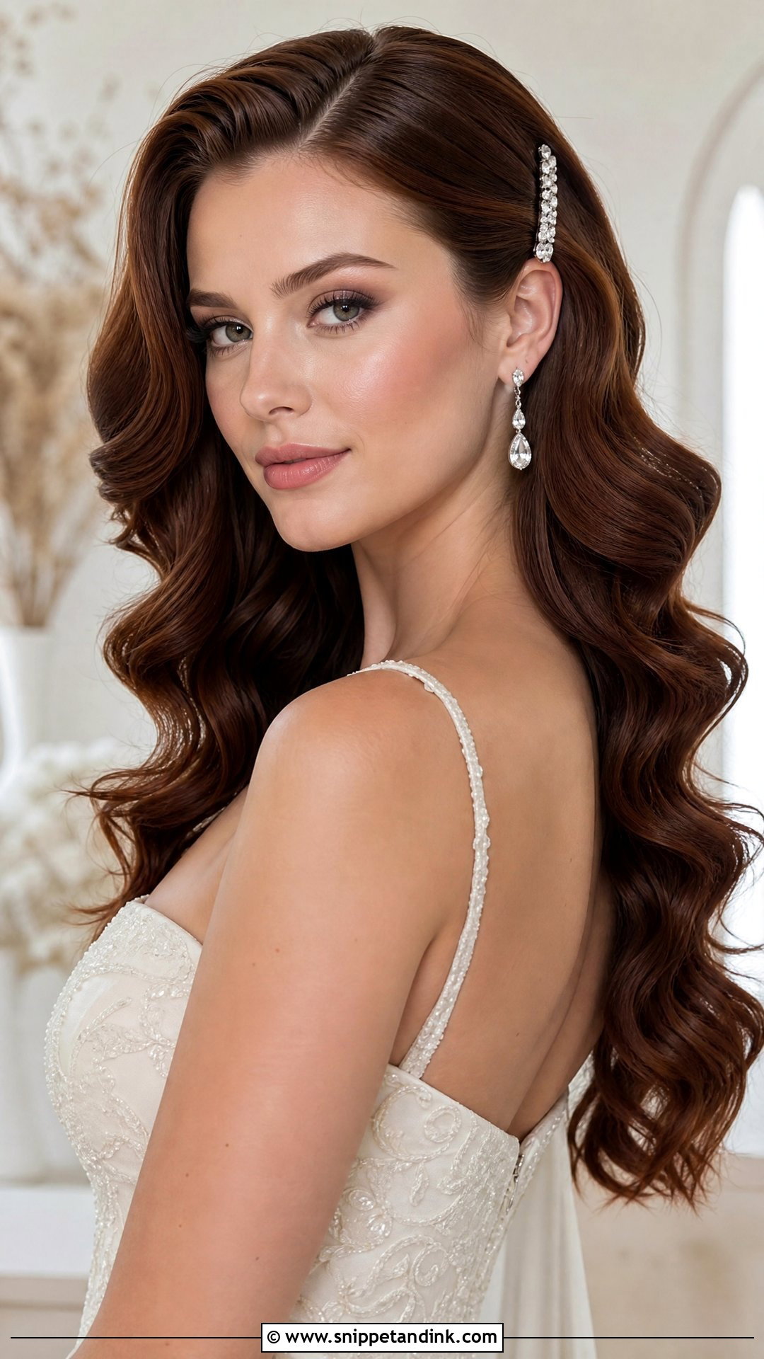 Open Hair Bride Hollywood Waves - Snippet and Ink - 20 Open Hair Bride Hairstyle Ideas