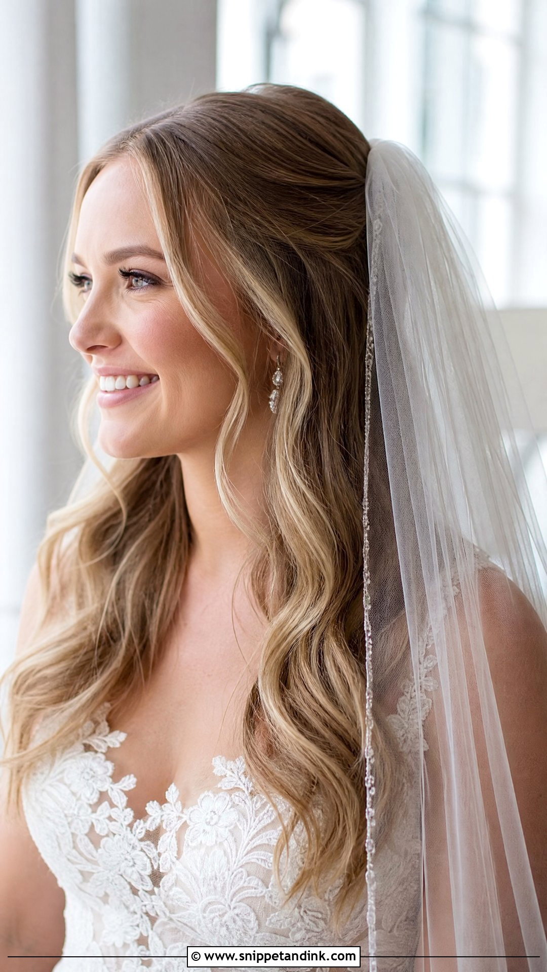 Open Hair Bride With Veil - Snippet and Ink - 20 Open Hair Bride Hairstyle Ideas