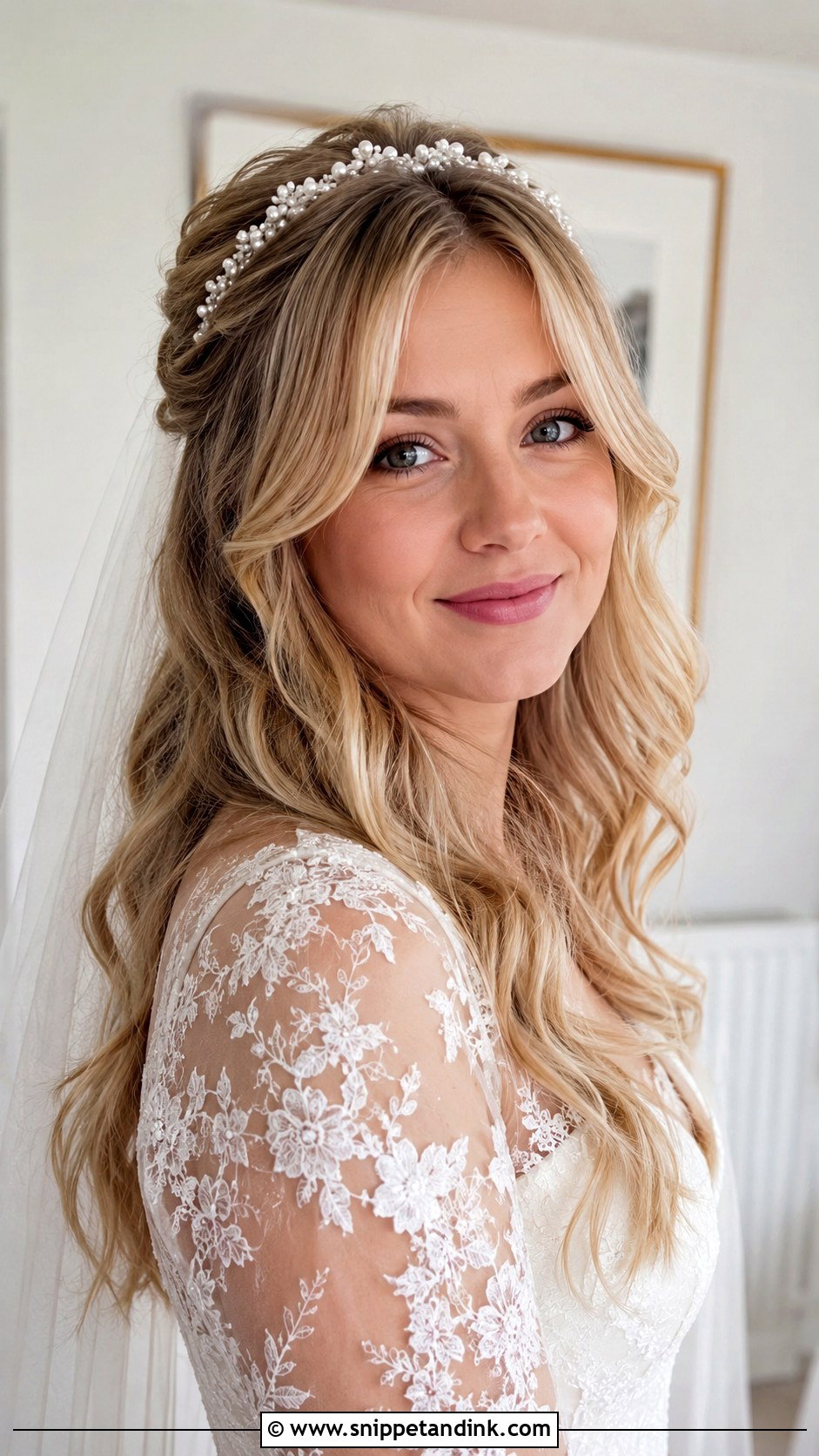 Open Hair With Curtain Bangs For Bride - Snippet and Ink - 15 Open Hair Hairstyles for Bride