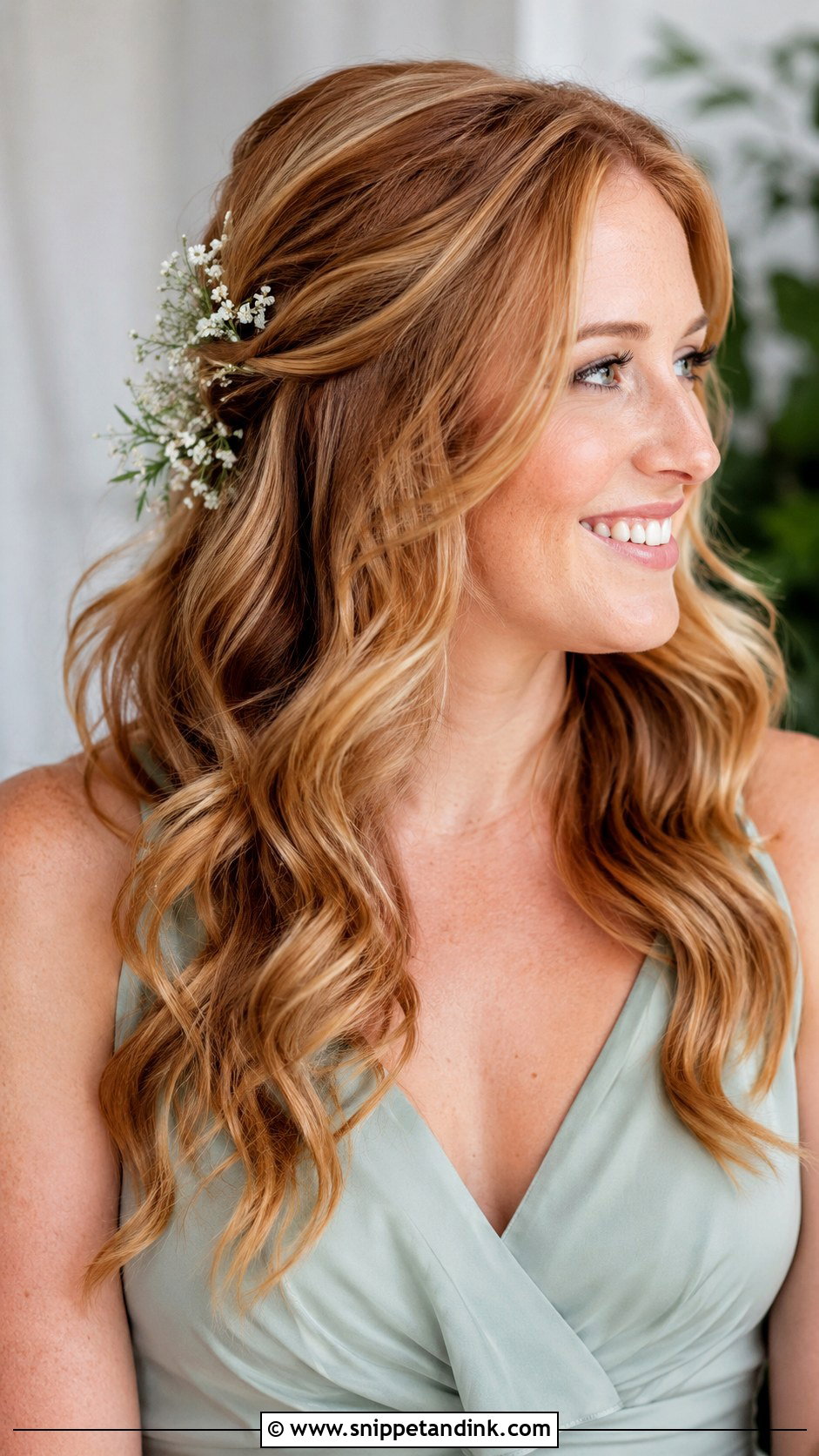 Open Hair With Floral Accessories For Wedding - Snippet and Ink - 15 Hairstyles in Open Hair for Wedding
