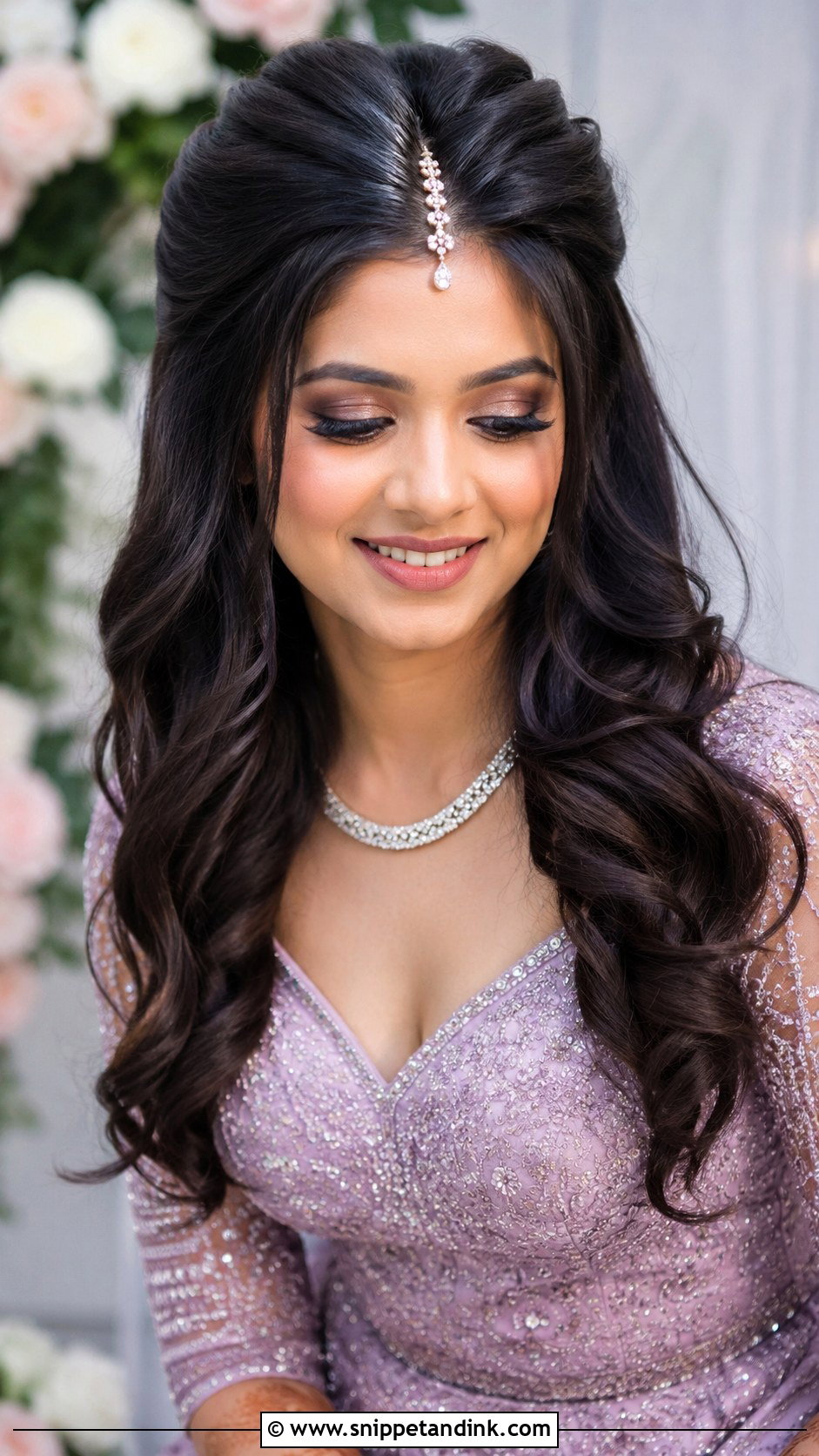 Open Hair With Front Puff - Snippet and Ink - 25 Indian Wedding Open Hair Hairstyles