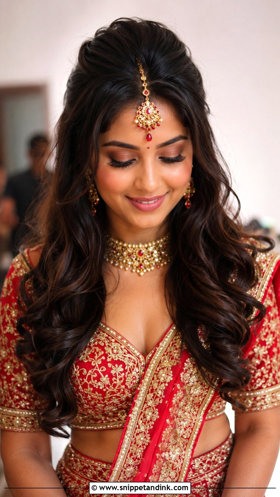 Open Hair With Front Puff - Snippet and Ink - 15 Open Hairstyles Indian Wedding Bride