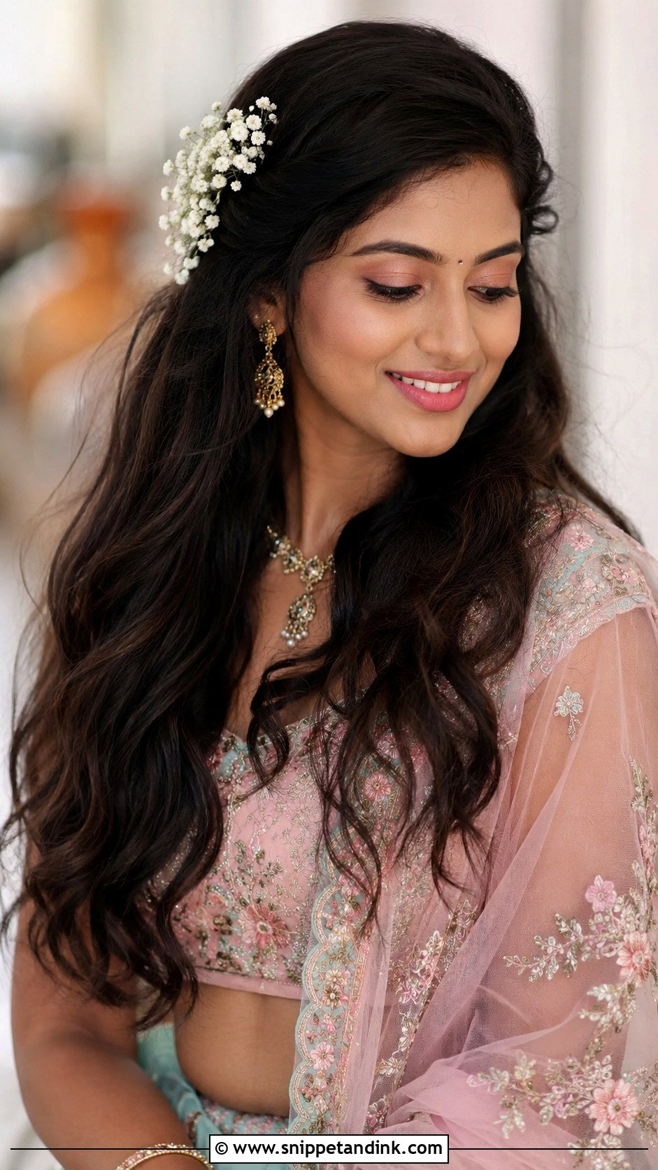 Open Hair With Gajra - Snippet and Ink - 35 South Indian Wedding Hairstyles