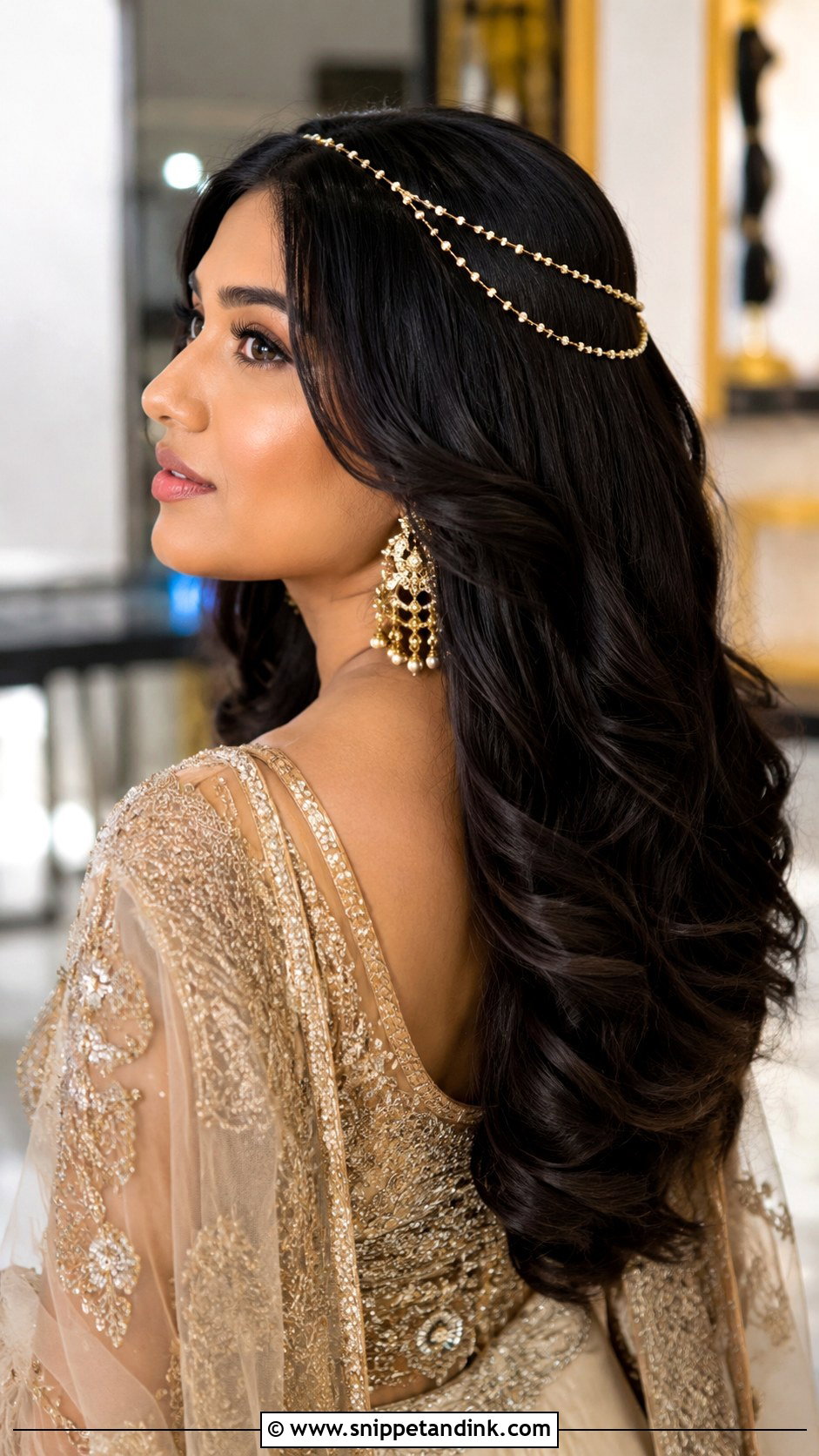 Open Hair With Hair Chain - Snippet and Ink - 20 Engagement Open Hairstyles