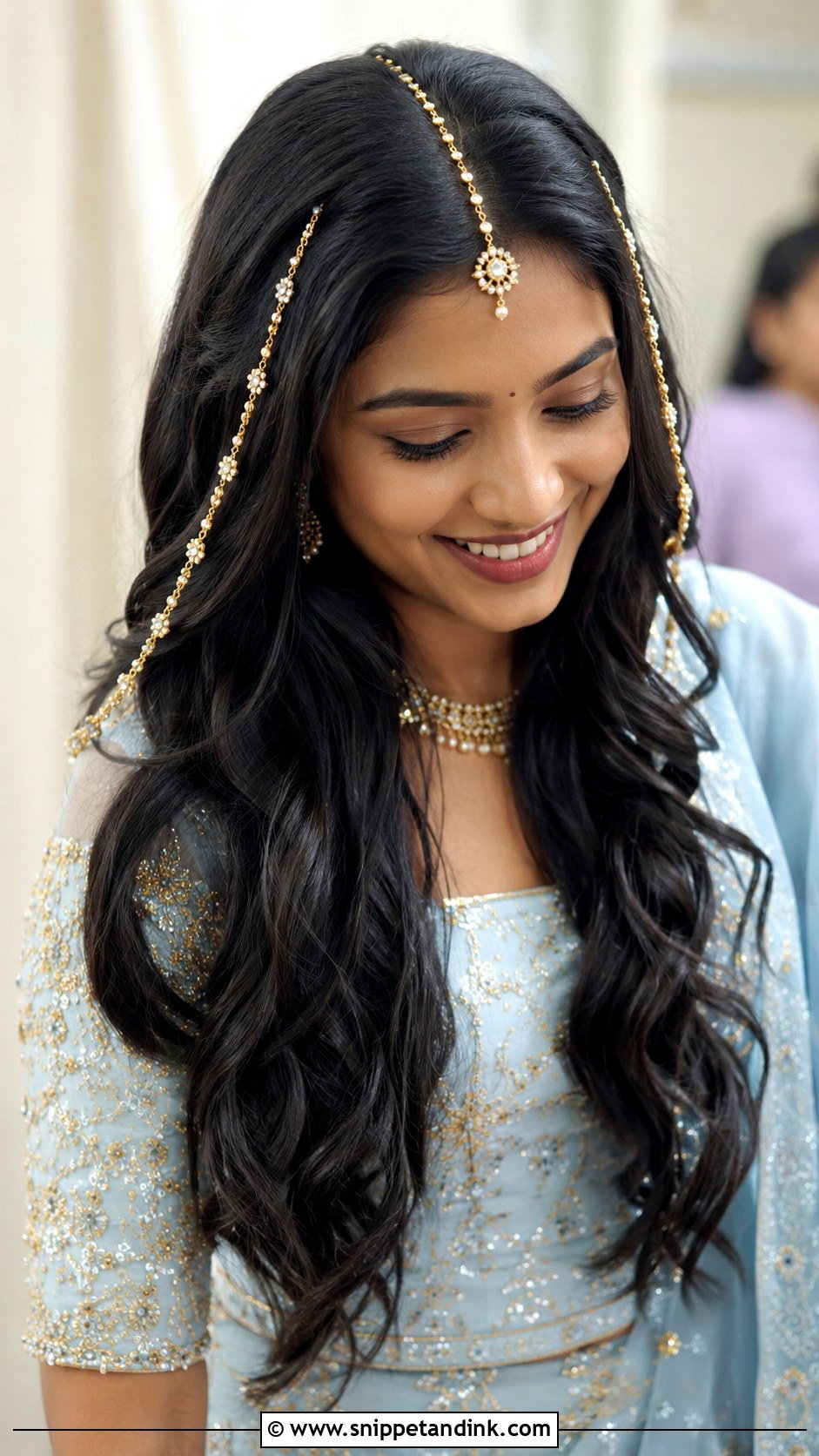 Open Hair With Hair Jewelry - Snippet and Ink - 25 Tamil Bride Hairstyle Ideas
