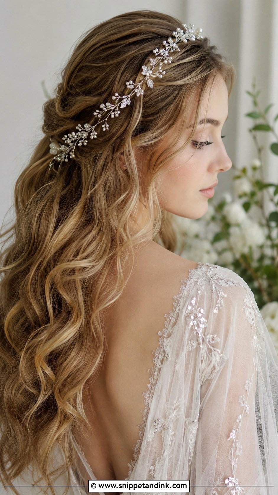 Open Hair With Hair Vine - Snippet and Ink - 25 Bridal Open Hairstyles