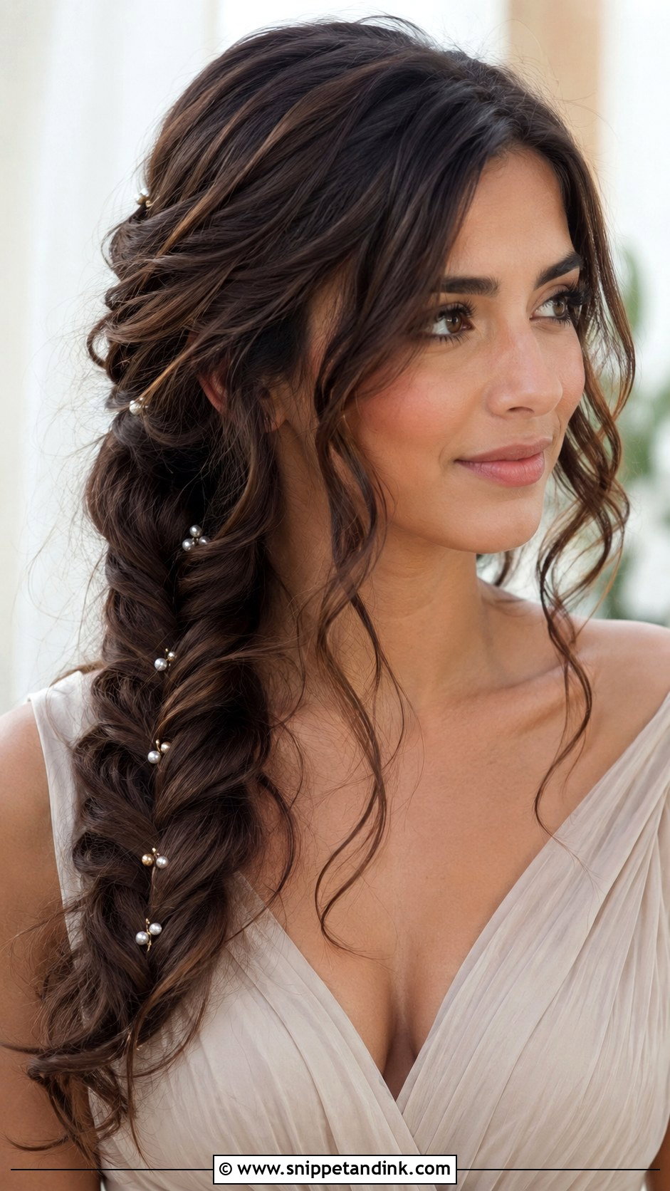 Open Hair With Half Up Waves For Wedding - Snippet and Ink - 15 Open Hair for Wedding Ideas