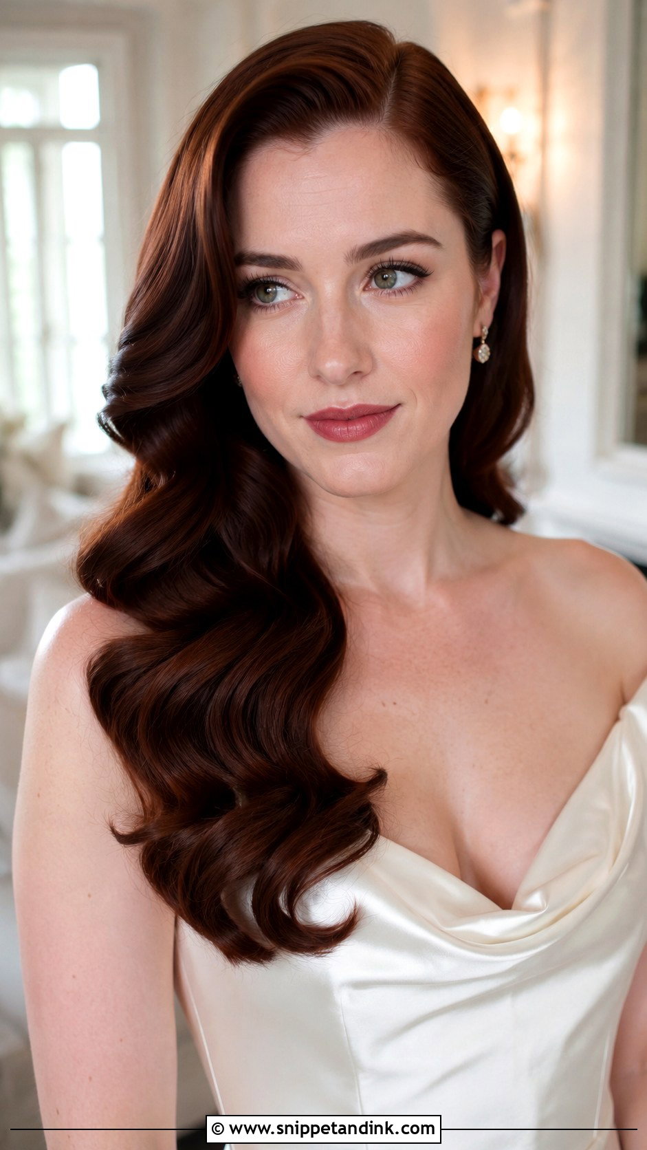 Open Hair With Hollywood Waves For Wedding - Snippet and Ink - 15 Hairstyles in Open Hair for Wedding
