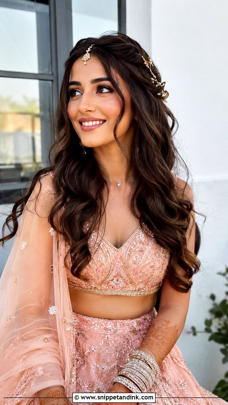 Open Hair With Loose Waves - Snippet and Ink - 15 Open Hairstyles Indian Wedding Bride