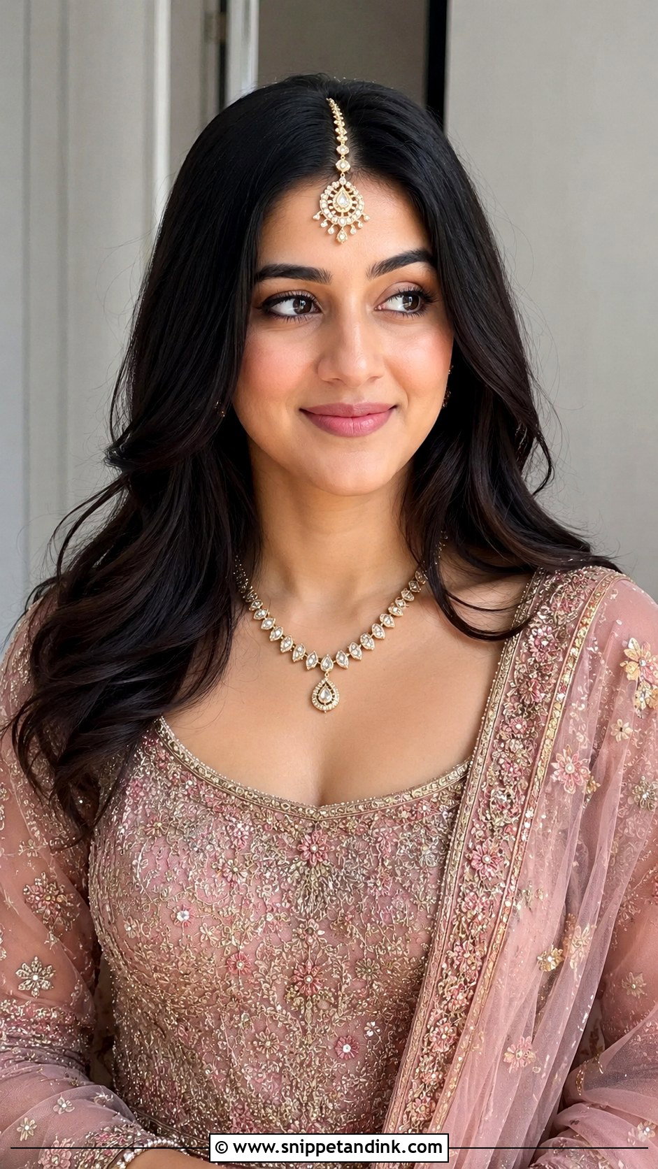Open Hair With Maang Tikka - Snippet and Ink - 20 Indian Bridal Hairstyle Ideas